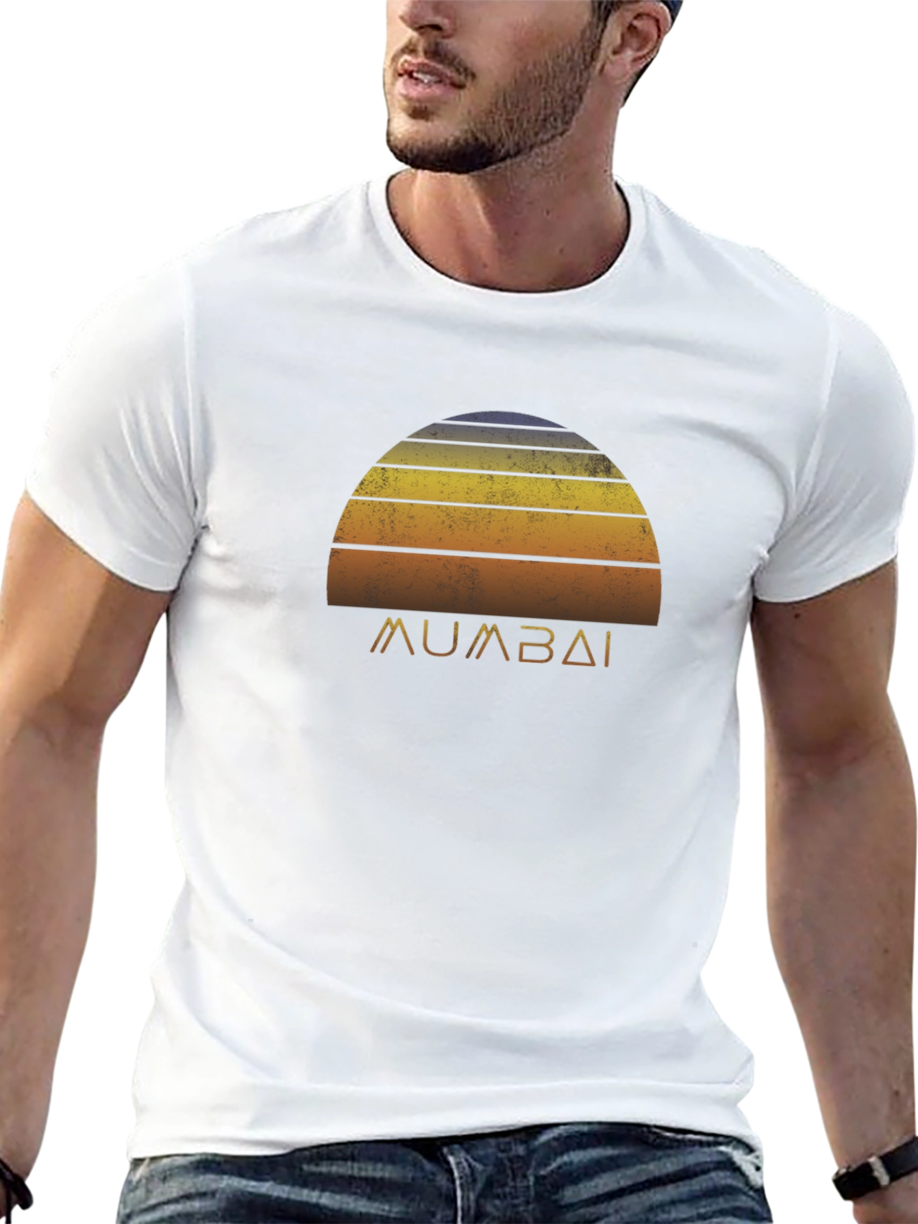 Retro Mumbai Sunset Graphic T-Shirt