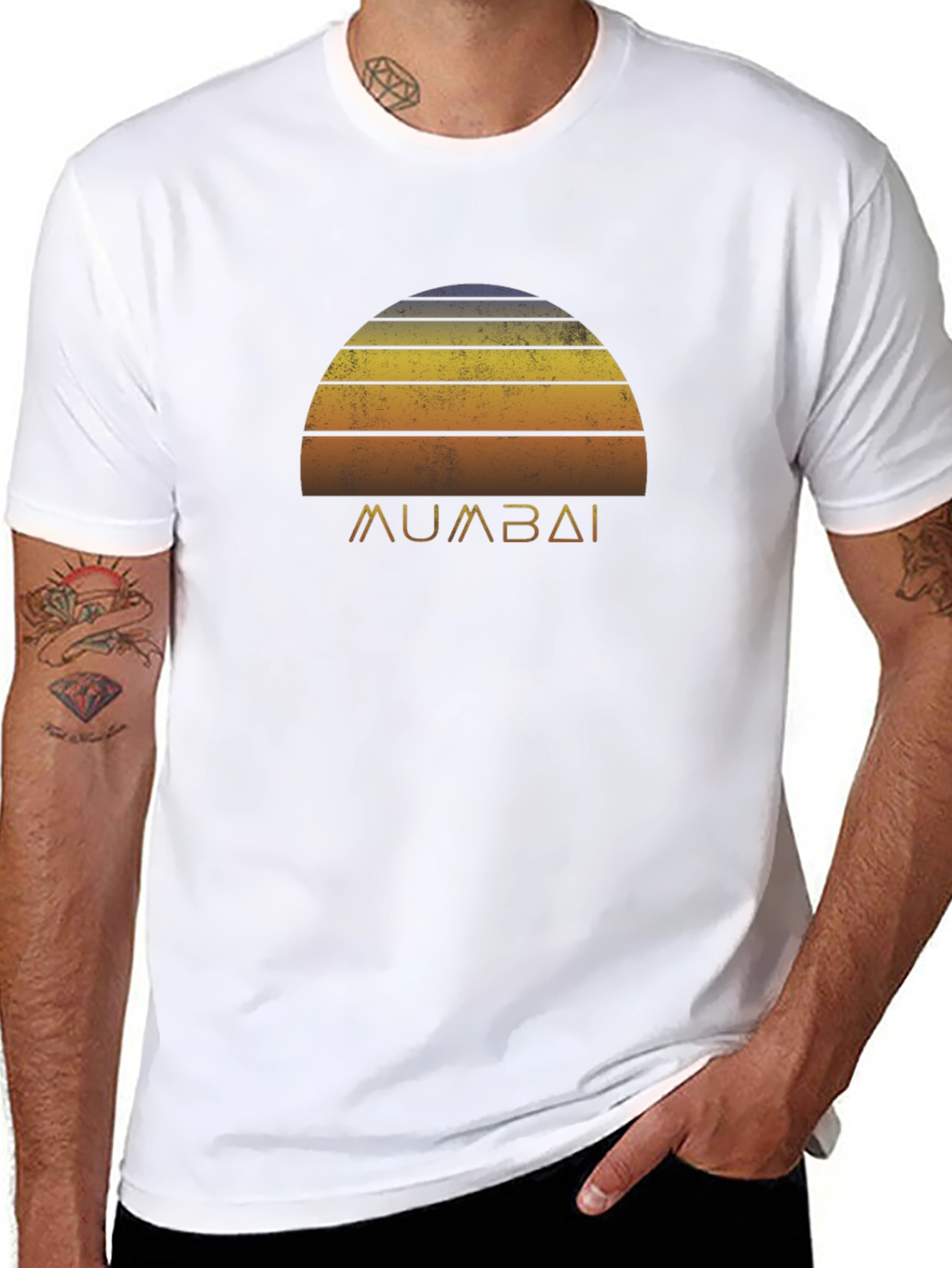 Retro Mumbai Sunset Graphic T-Shirt