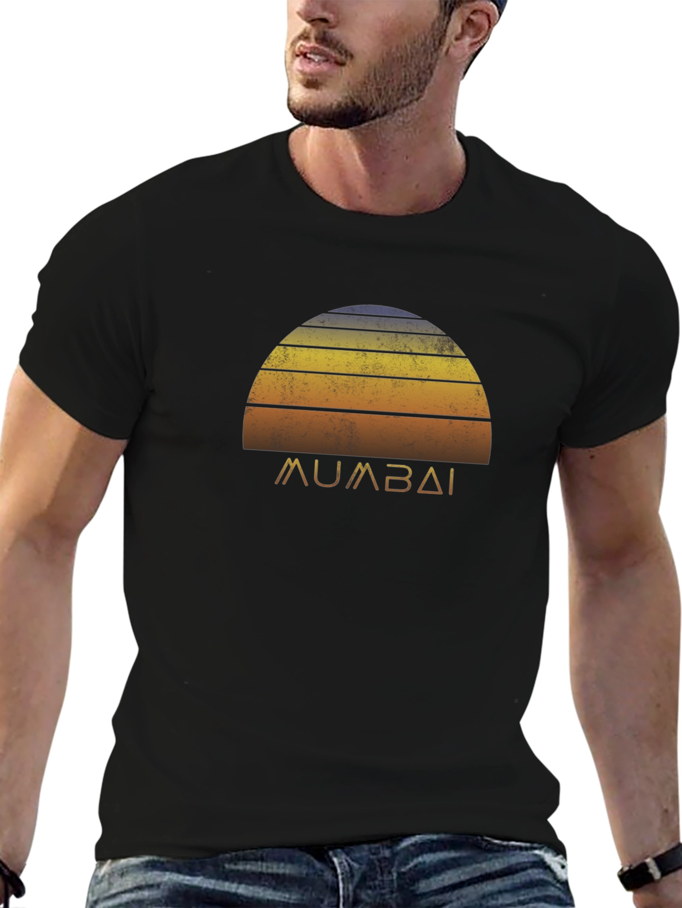 Retro Mumbai Sunset Graphic T-Shirt