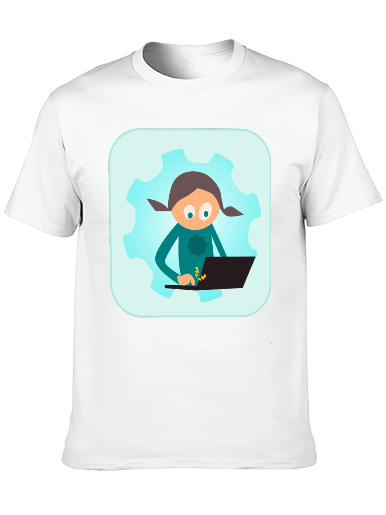 Coder Girl on Gear Black T-Shirt