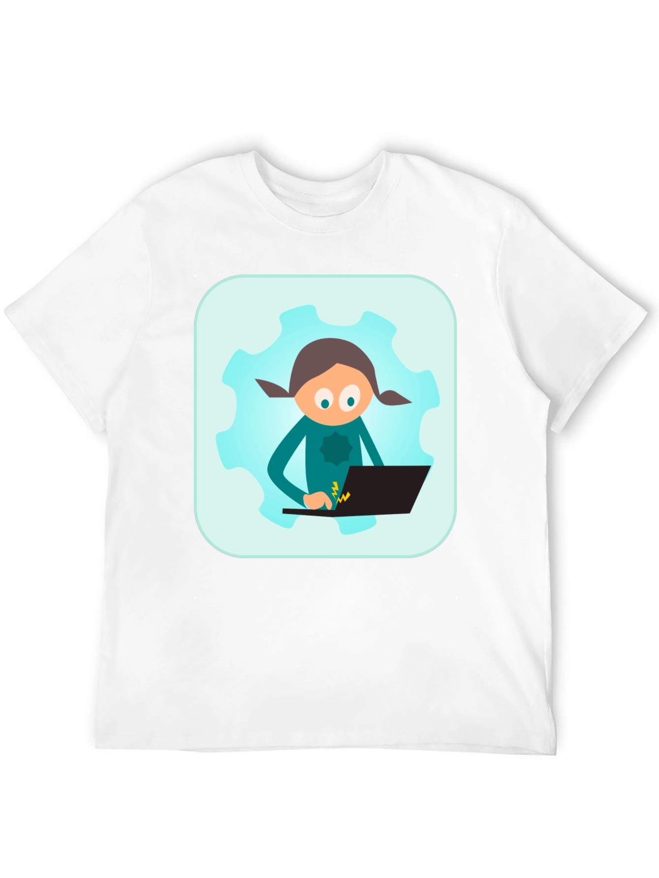 Coder Girl on Gear Black T-Shirt