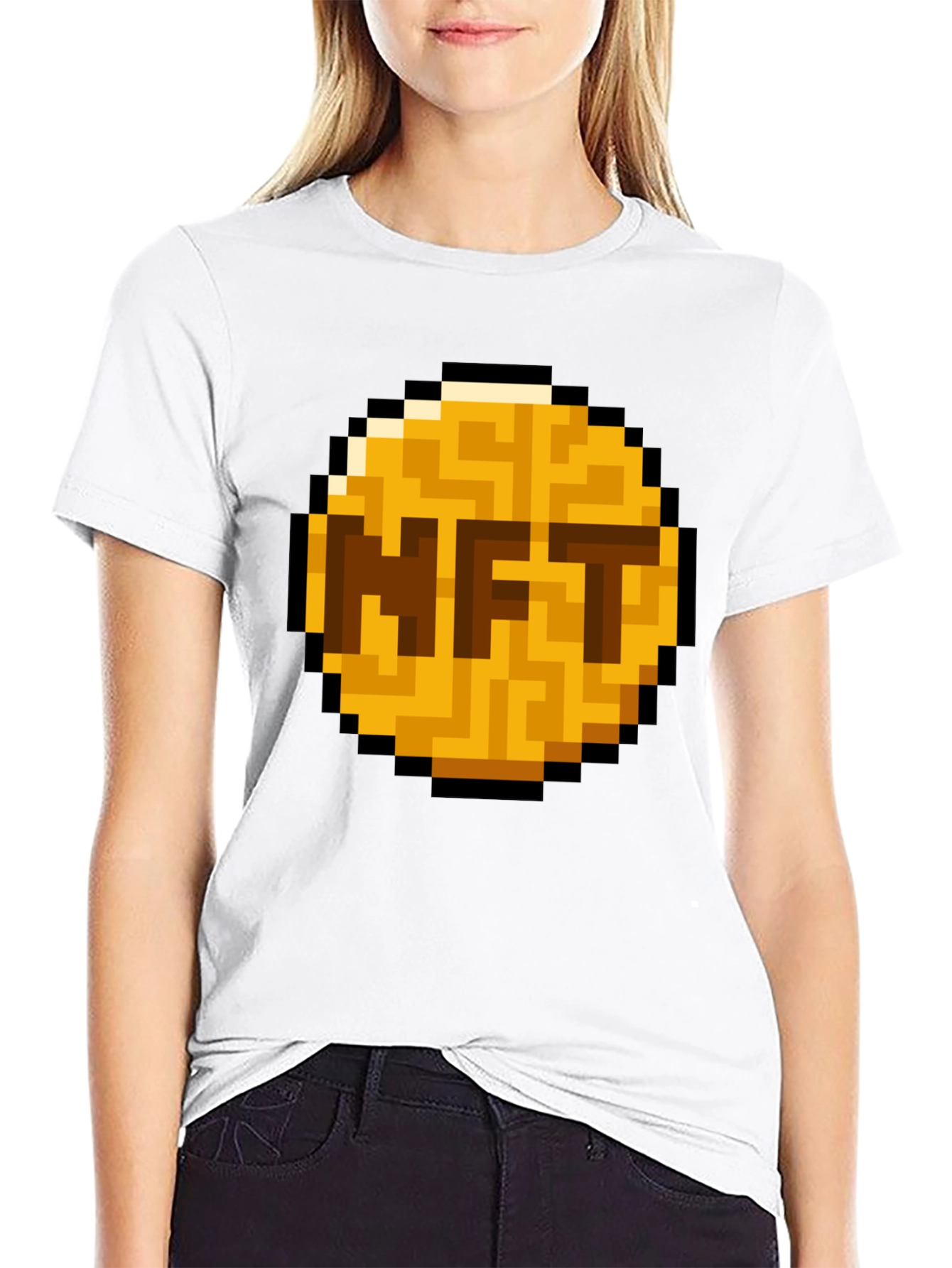 Pixelated NFT Token Graphic T-Shirt