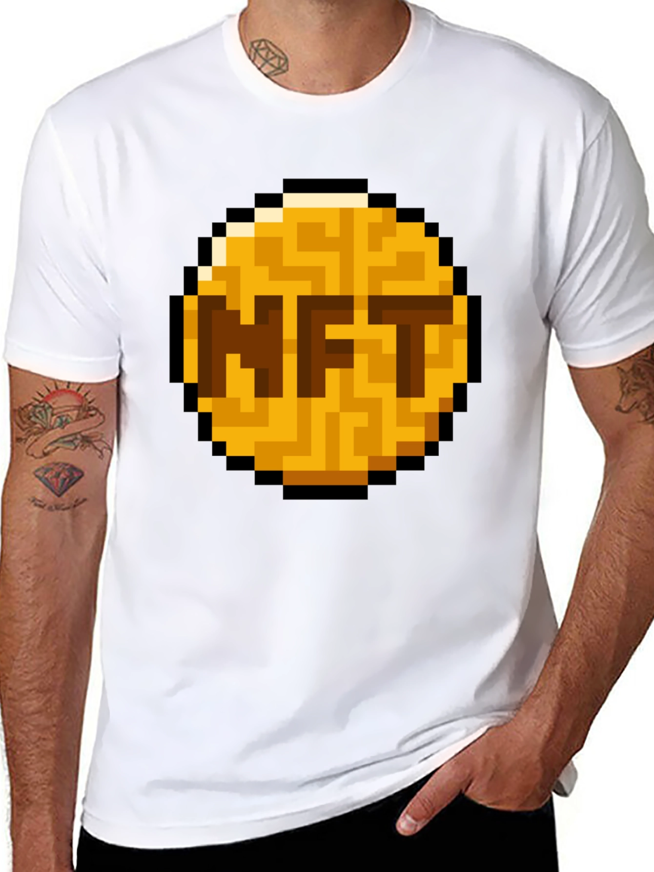 Pixelated NFT Token Graphic T-Shirt
