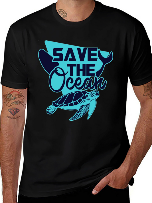Save the Ocean Tee - Whale and Turtle Graphic