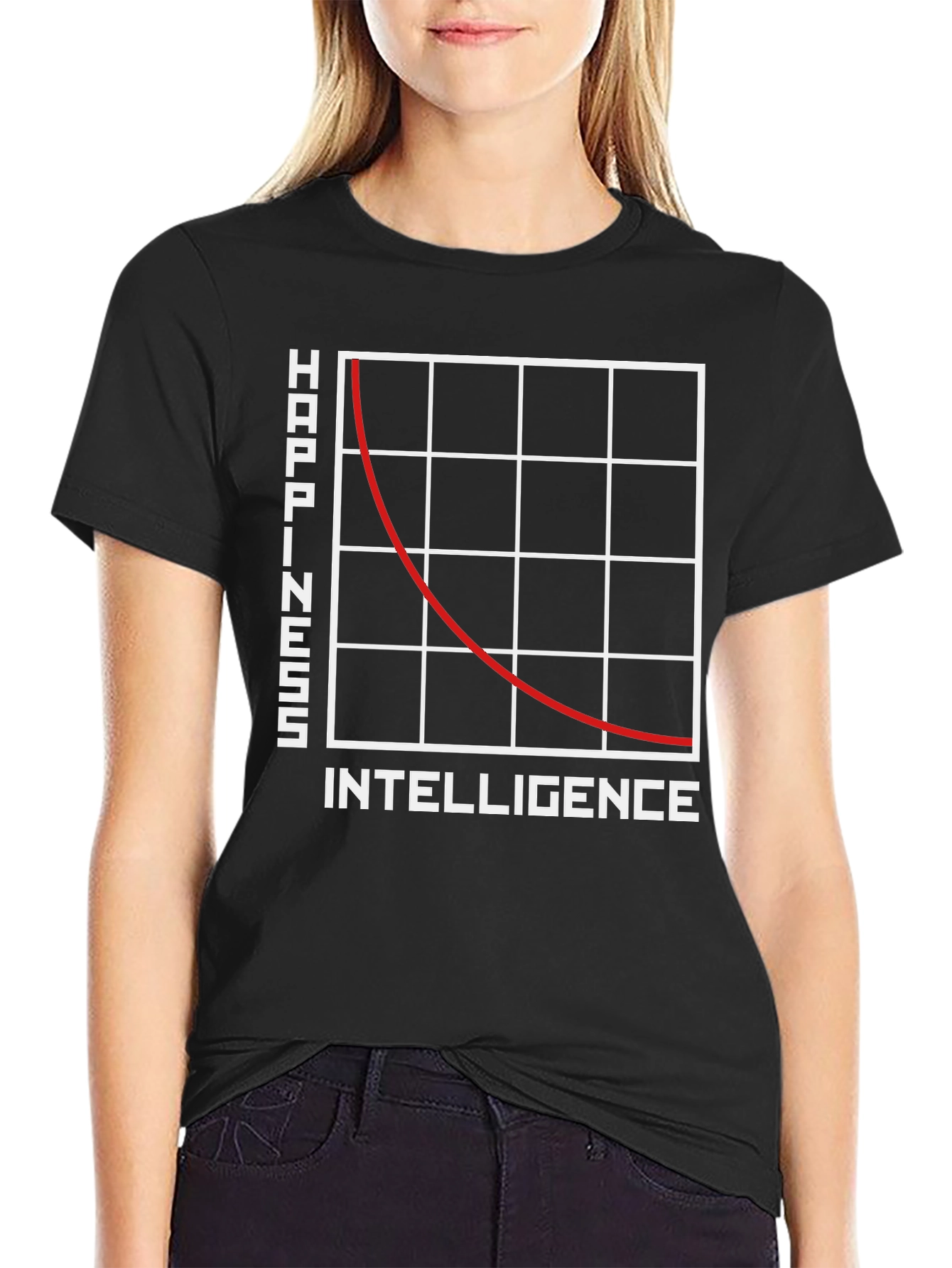 Happiness vs. Intelligence Graphic T-Shirt