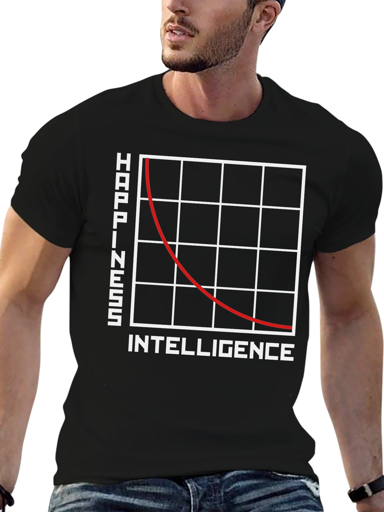 Happiness vs. Intelligence Graphic T-Shirt