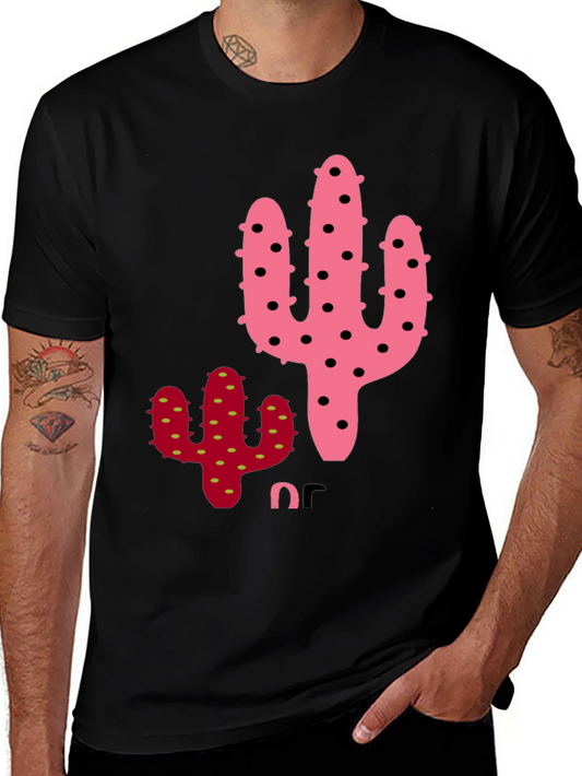 Cactus Graphic Tee - Quirky Black T-Shirt