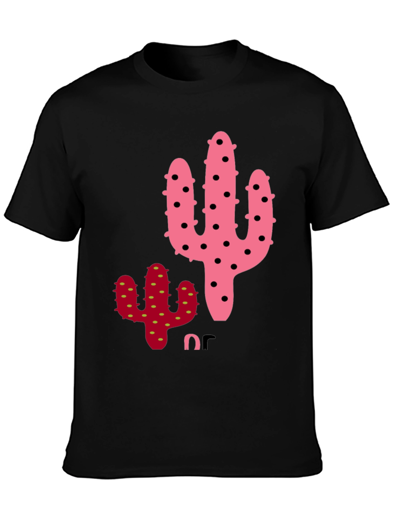 Cactus Graphic Tee - Quirky Black T-Shirt