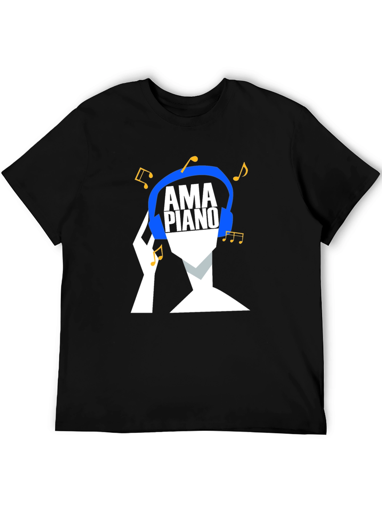 AmPiano Music Lover Tee - Black Cotton Graphic T-Shirt