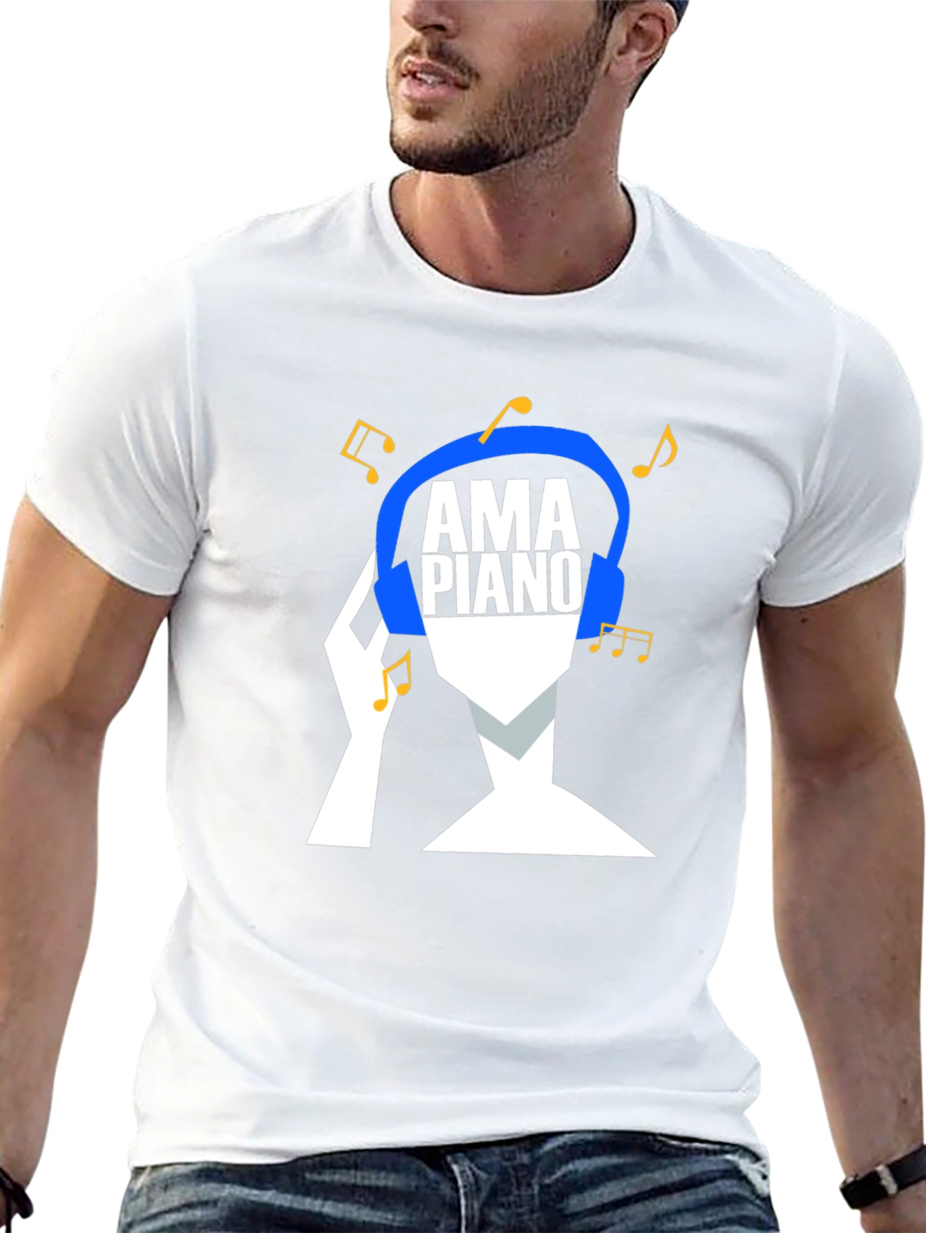 AmPiano Music Lover Tee - Black Cotton Graphic T-Shirt