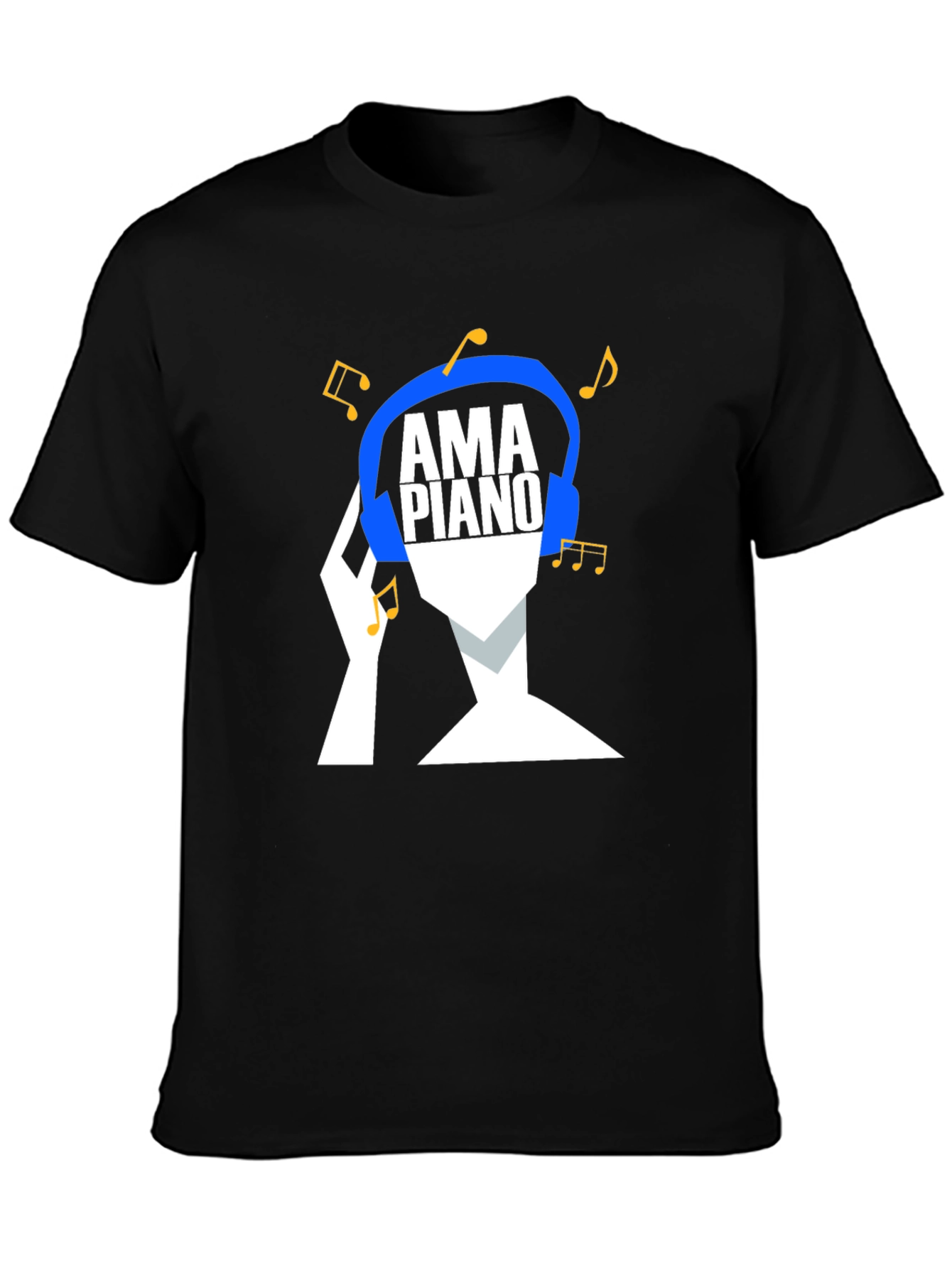 AmPiano Music Lover Tee - Black Cotton Graphic T-Shirt