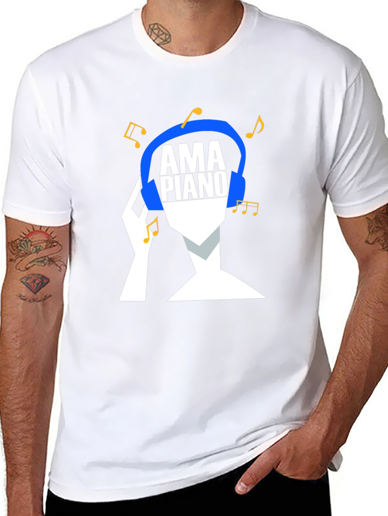 AmPiano Music Lover Tee - Black Cotton Graphic T-Shirt