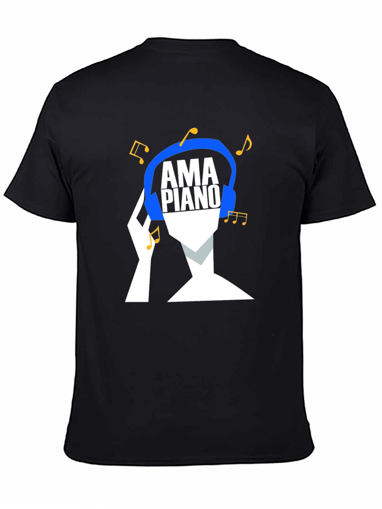 AmPiano Music Lover Tee - Black Cotton Graphic T-Shirt