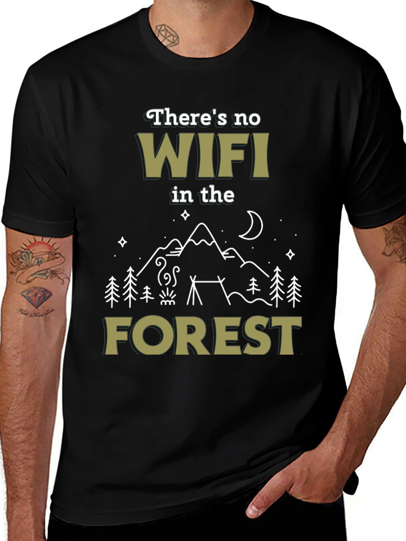 No WiFi in the Forest Graphic T-Shirt