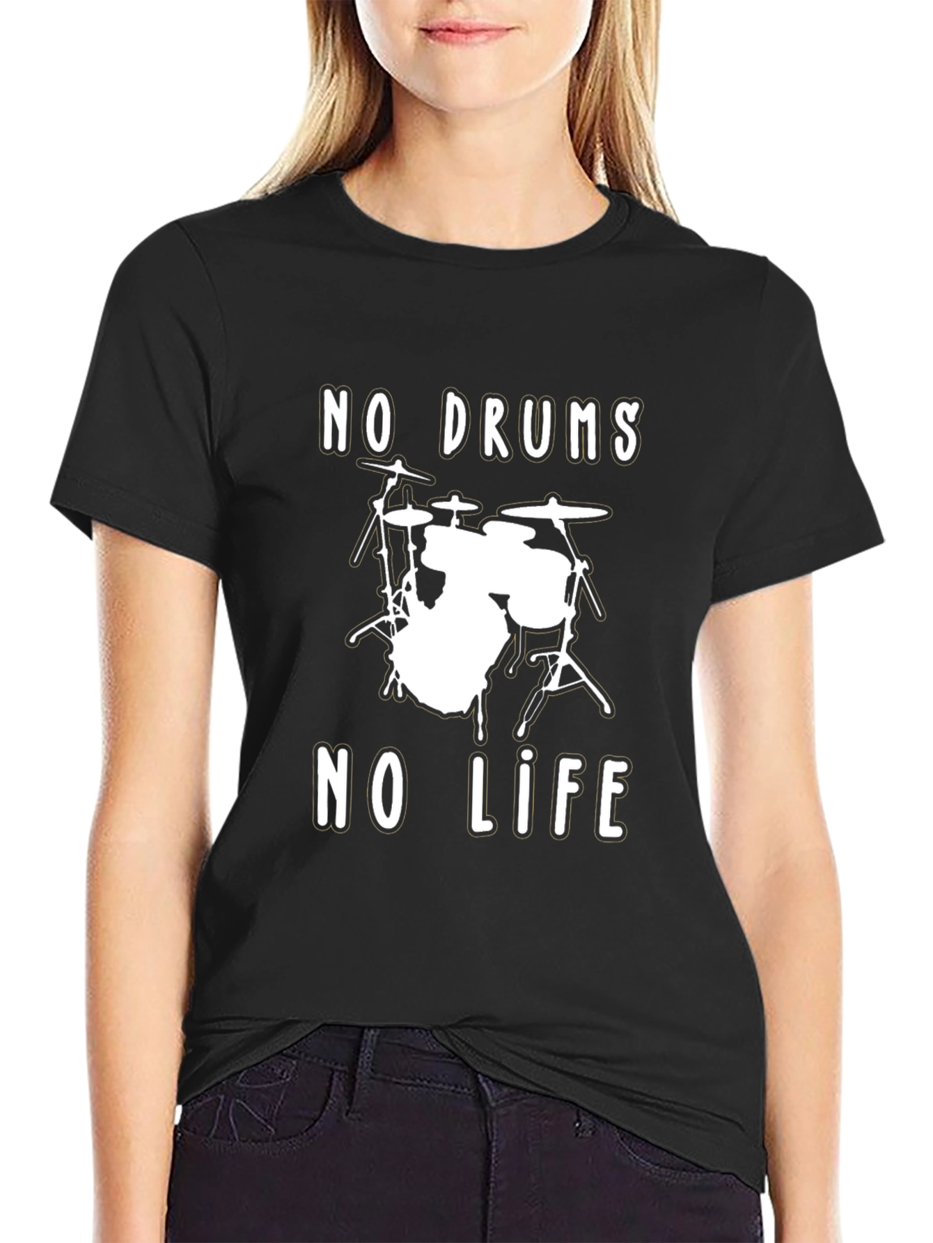 No Drums No Life Graphic Tee - Musician T-Shirt