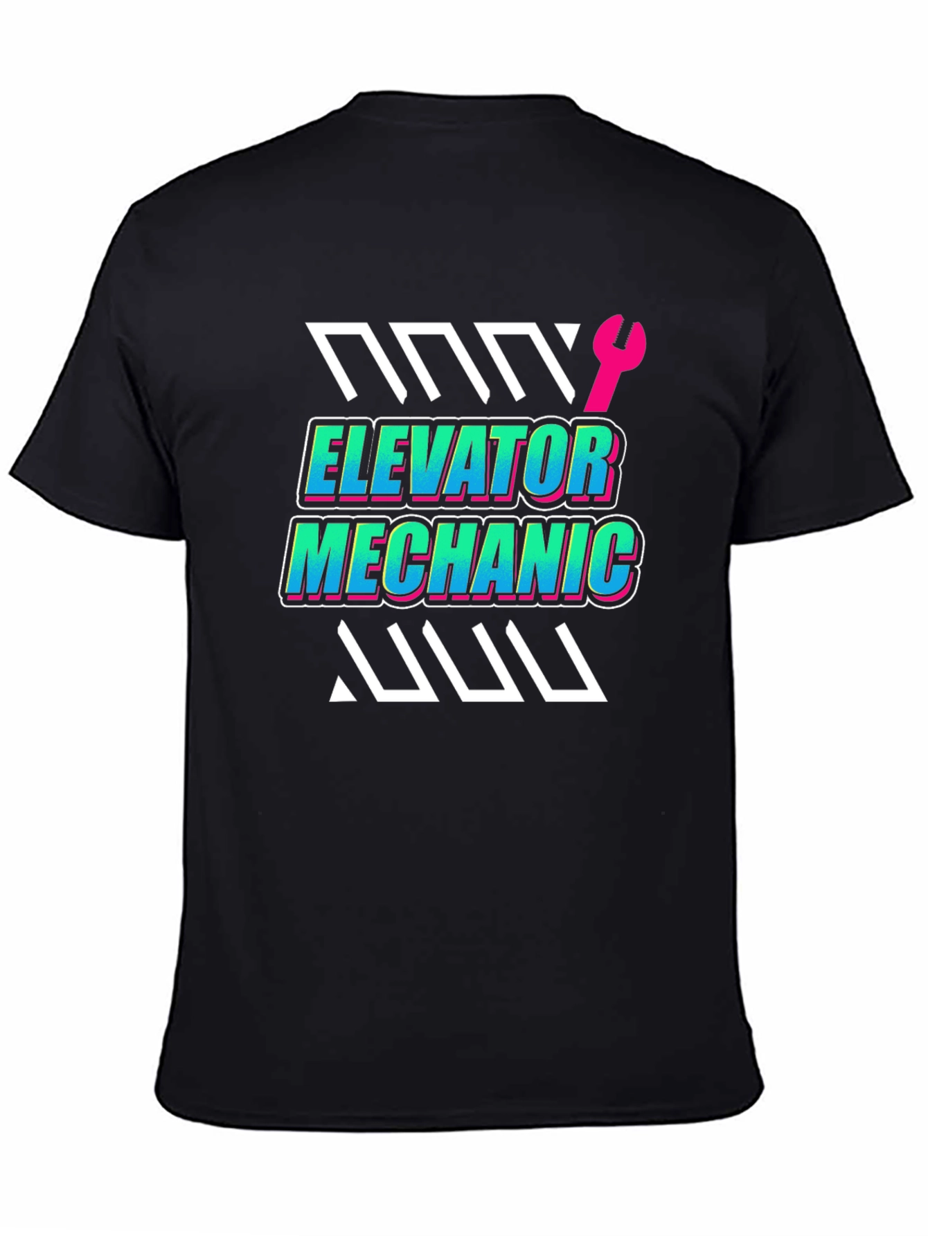 Elevator Mechanic Graphic Tee - Black