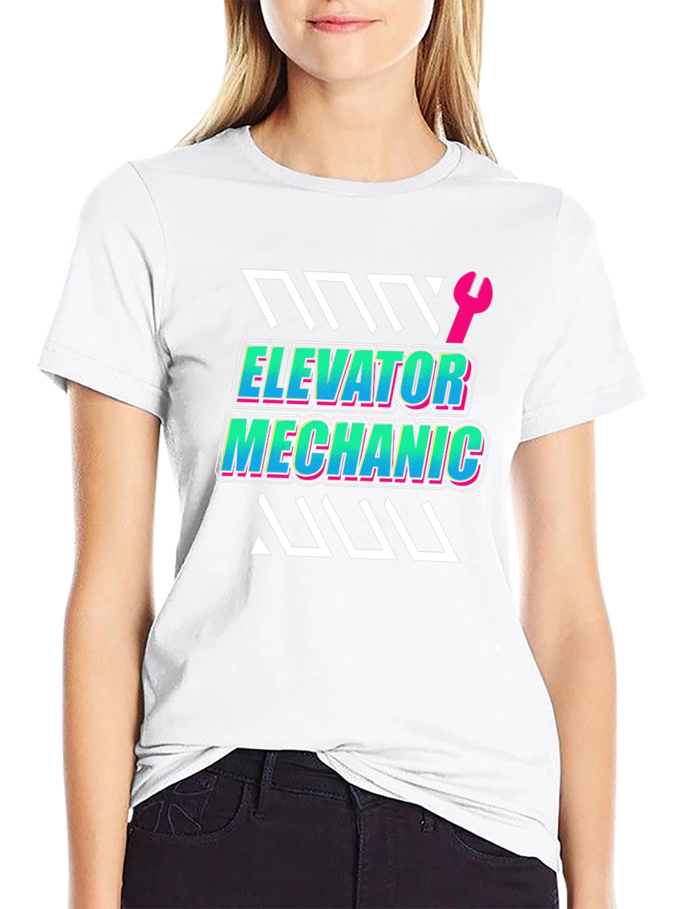 Elevator Mechanic Graphic Tee - Black