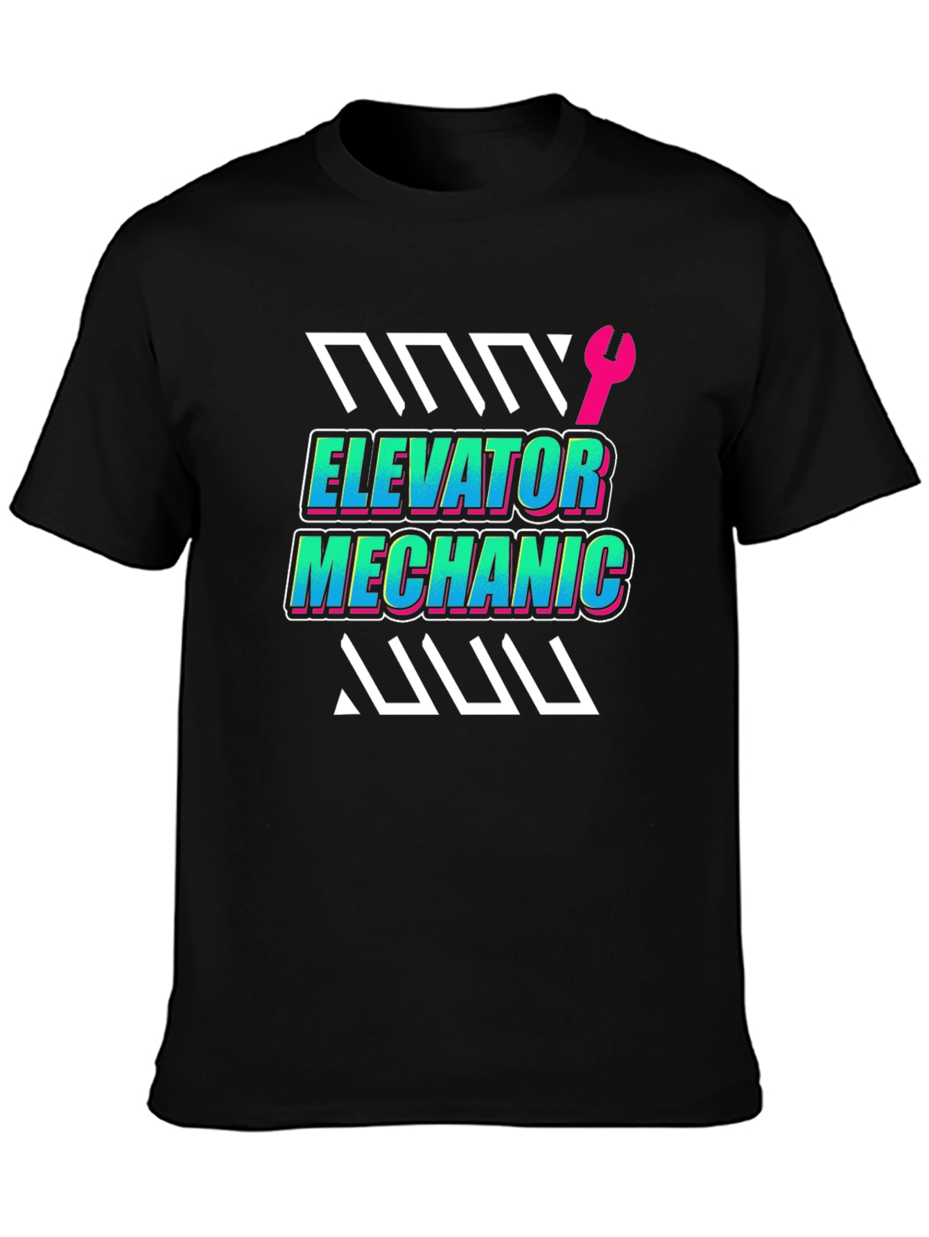 Elevator Mechanic Graphic Tee - Black