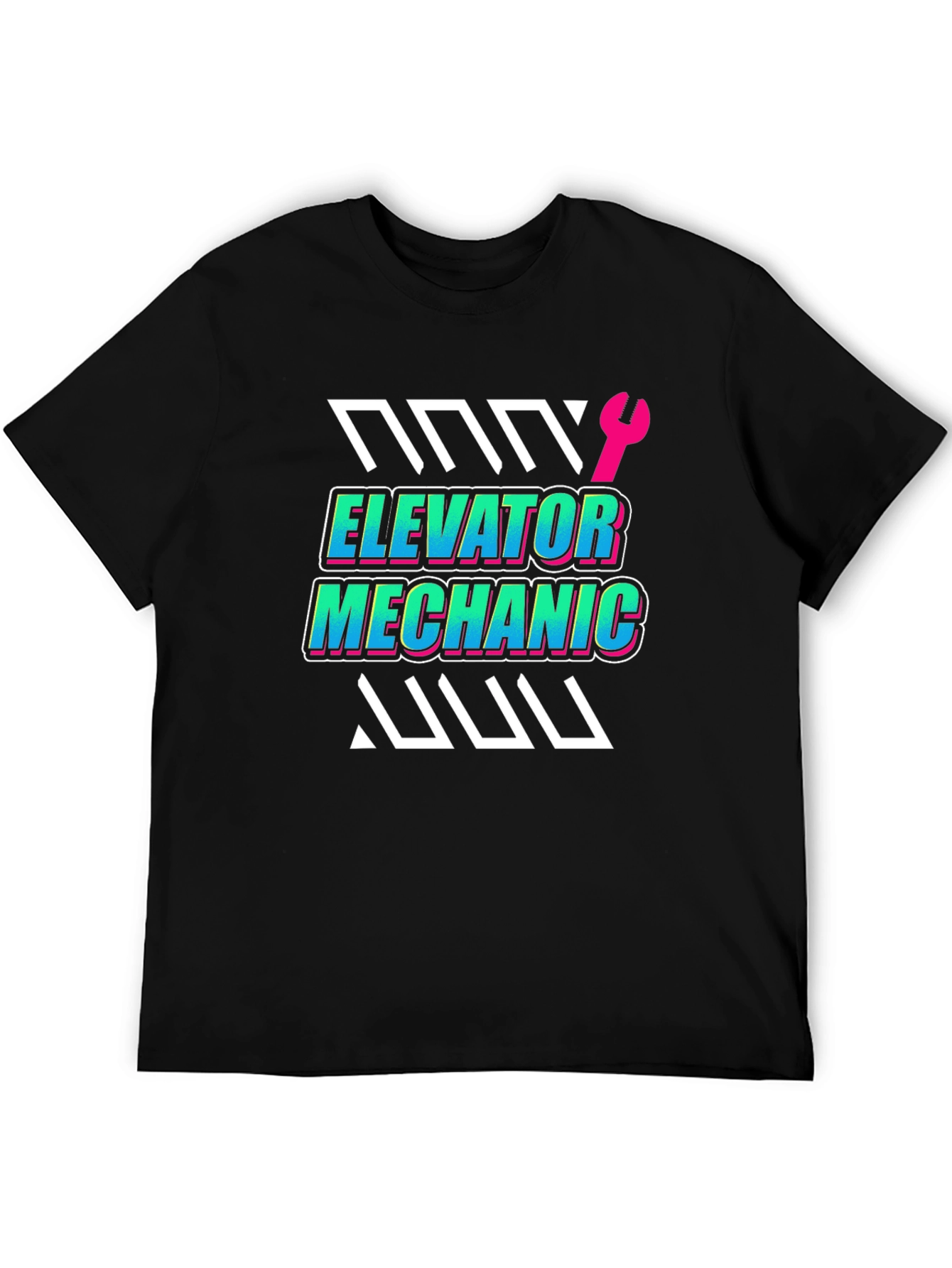 Elevator Mechanic Graphic Tee - Black