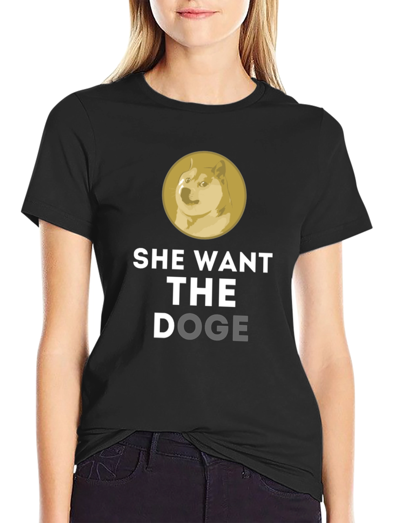 She Want The Doge Funny Meme T-Shirt