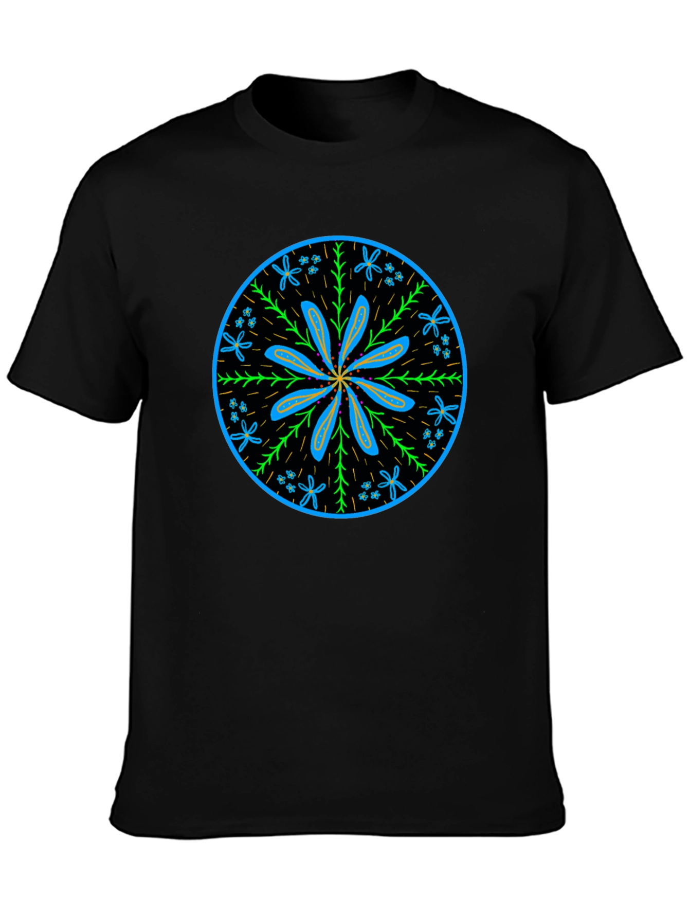 Floral Mandala Graphic Tee - Black