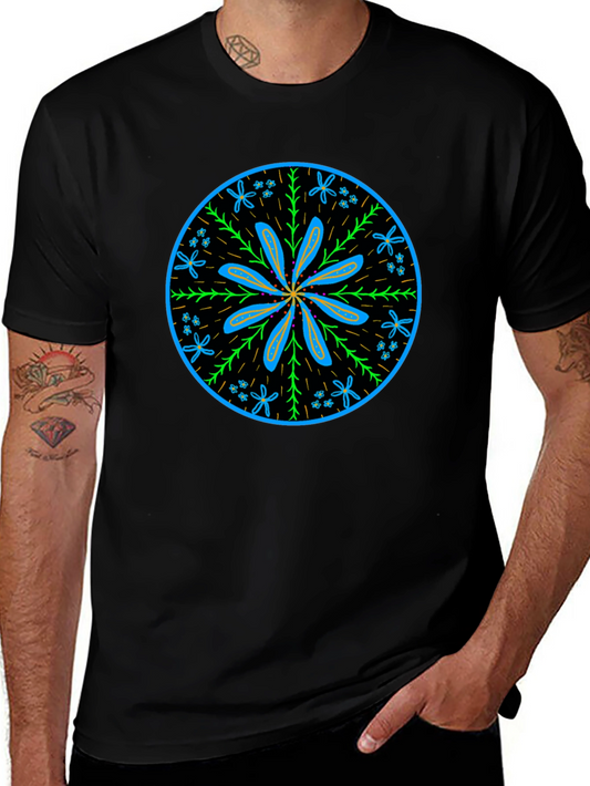 Floral Mandala Graphic Tee - Black