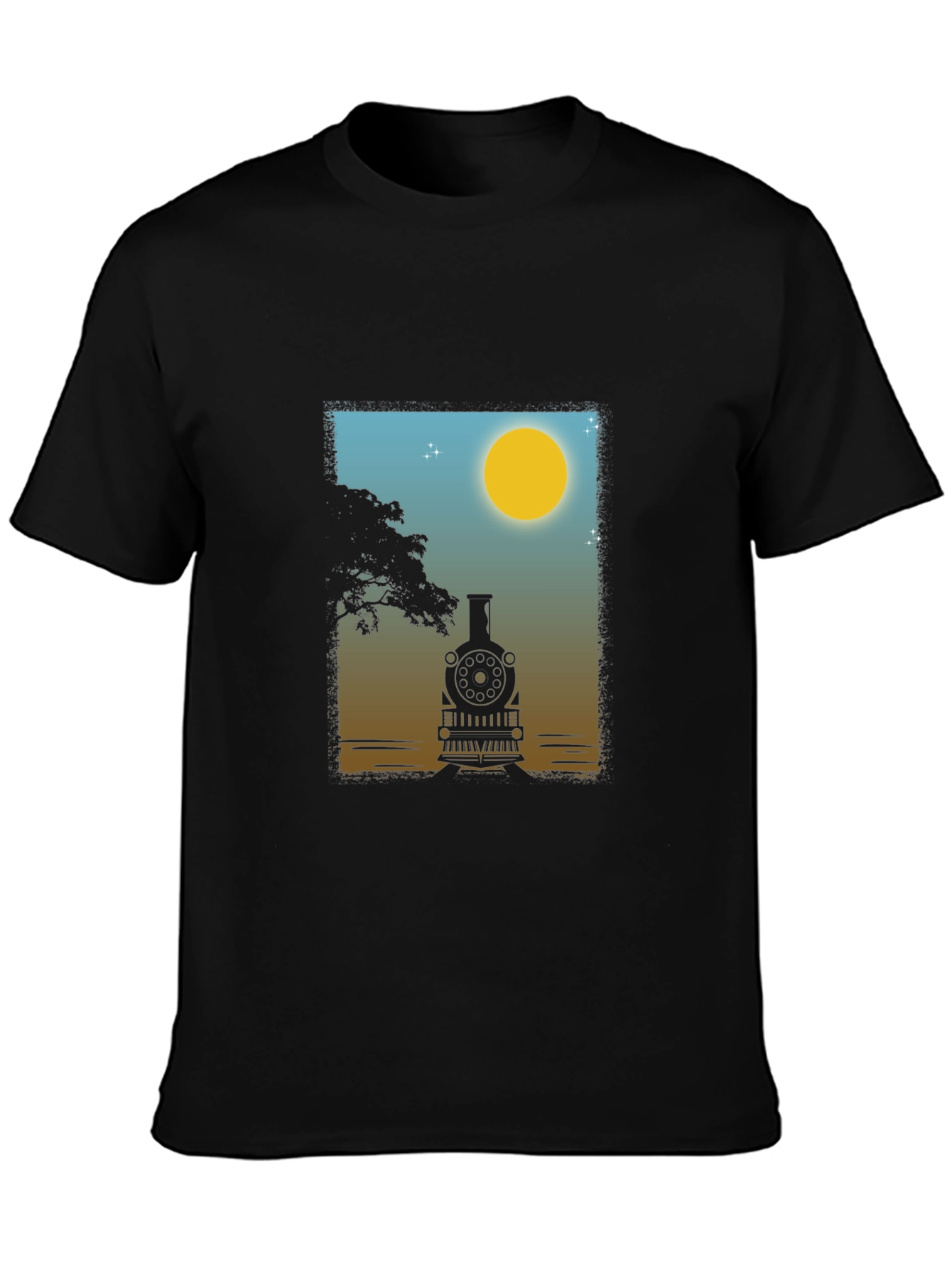 Train Silhouette Graphic Tee - Classic Comfort