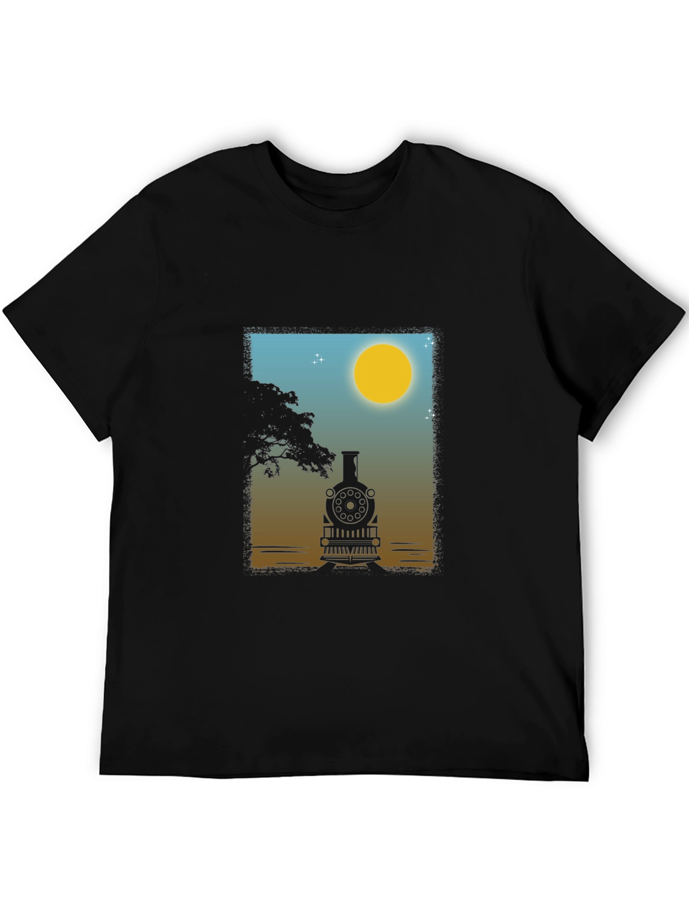 Train Silhouette Graphic Tee - Classic Comfort