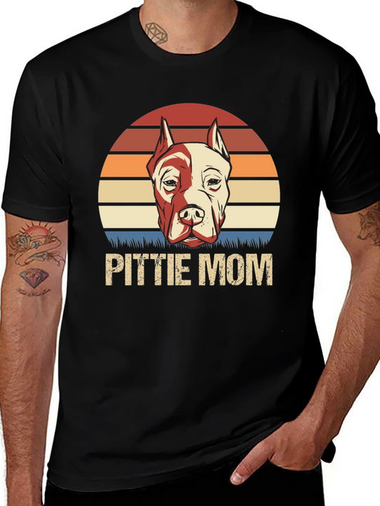 Pittie Mom Retro Dog Lover T-Shirt