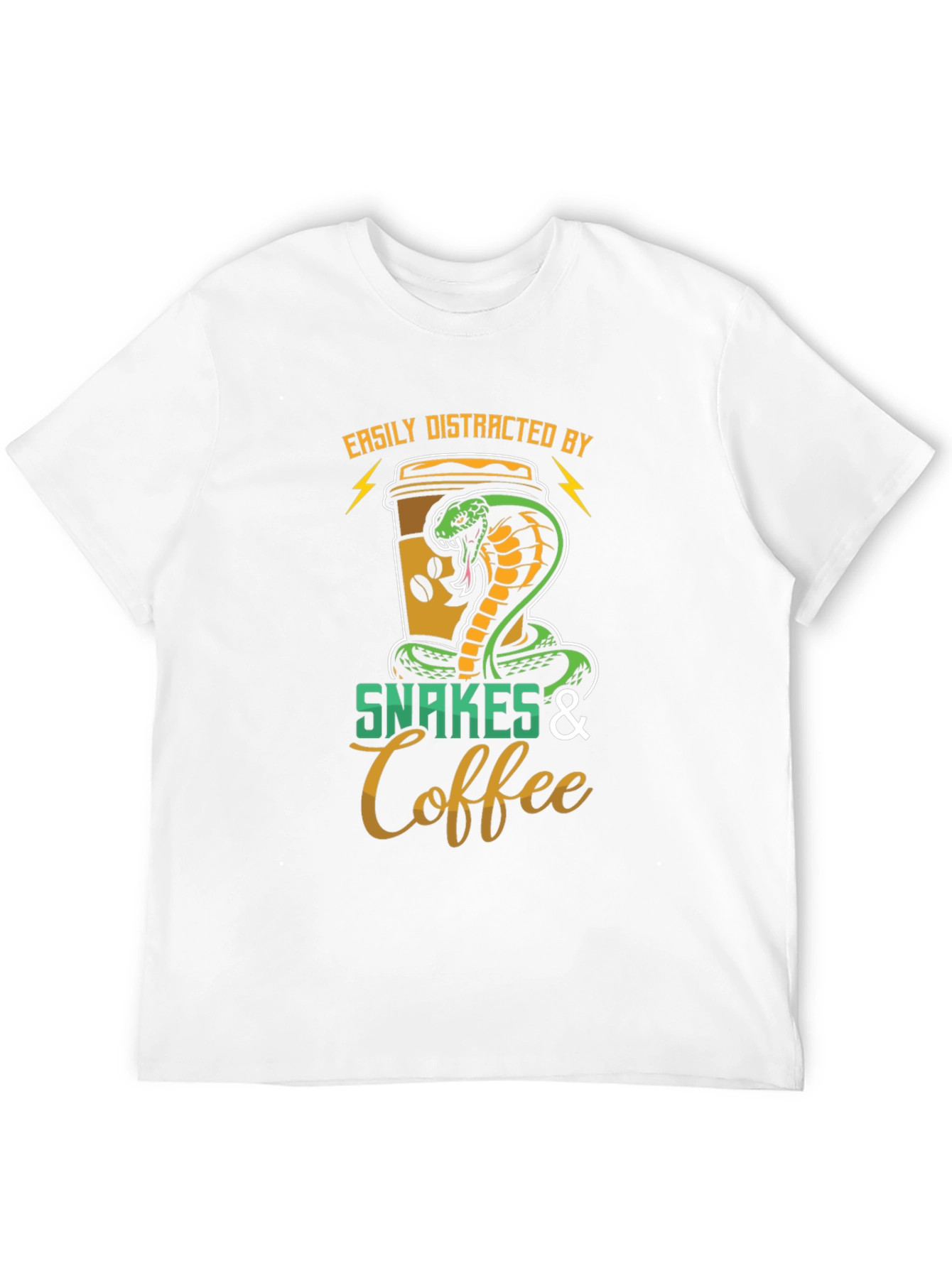 Easily Distracted by Snakes & Coffee Graphic T-Shirt