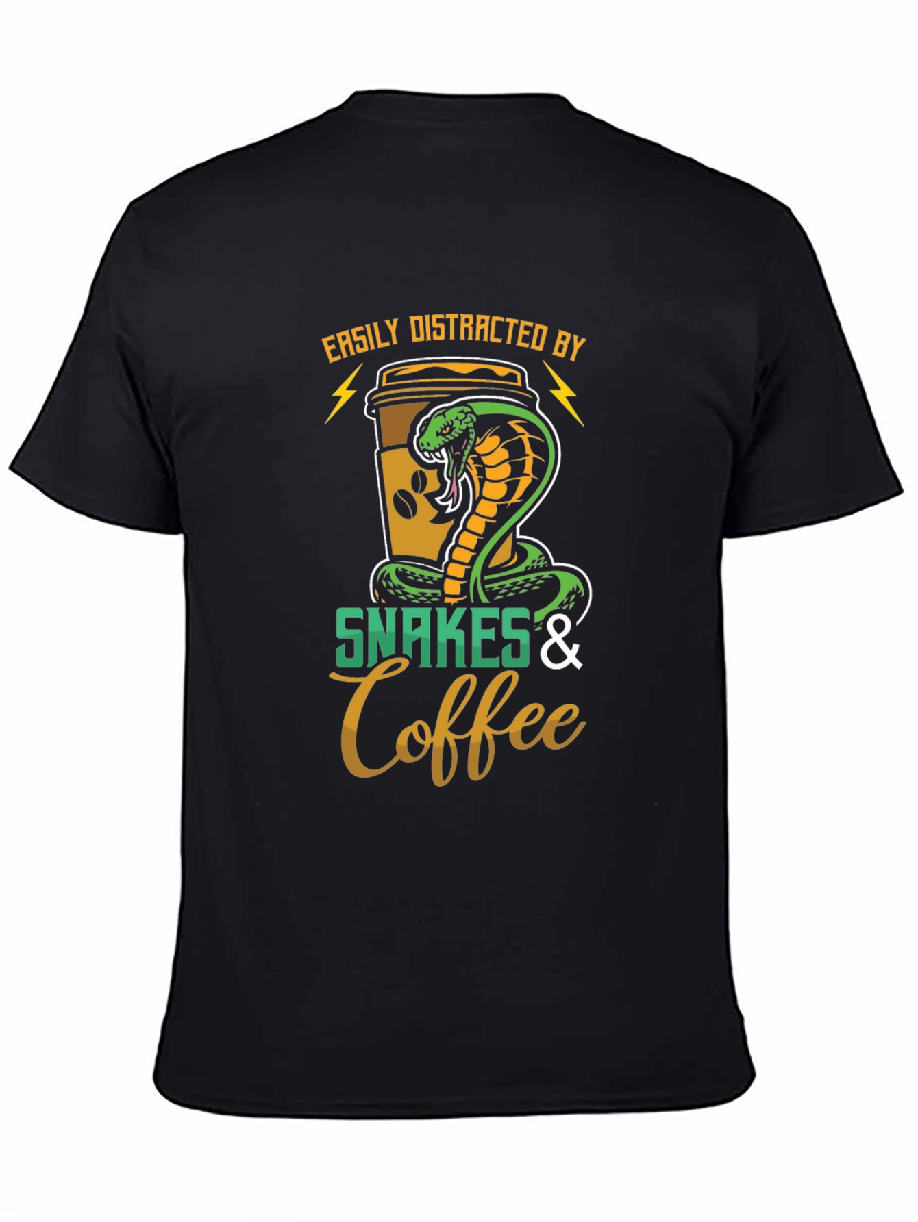 Easily Distracted by Snakes & Coffee Graphic T-Shirt