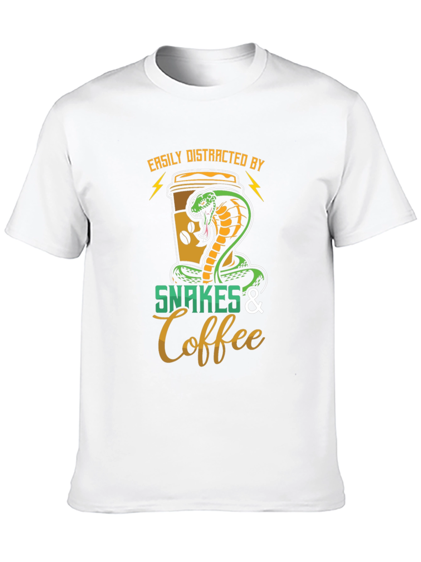 Easily Distracted by Snakes & Coffee Graphic T-Shirt