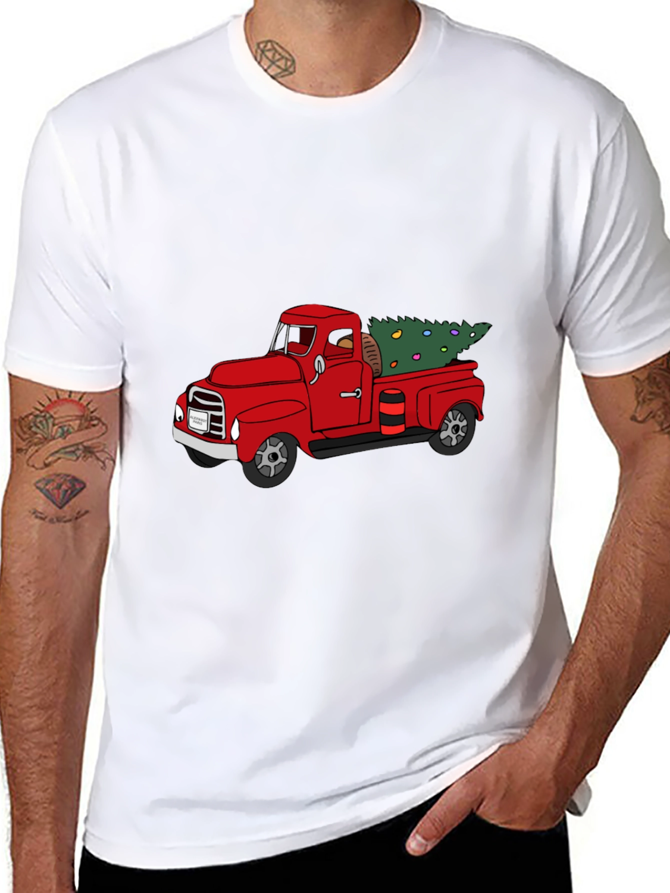 Red Truck Christmas Tree T-Shirt