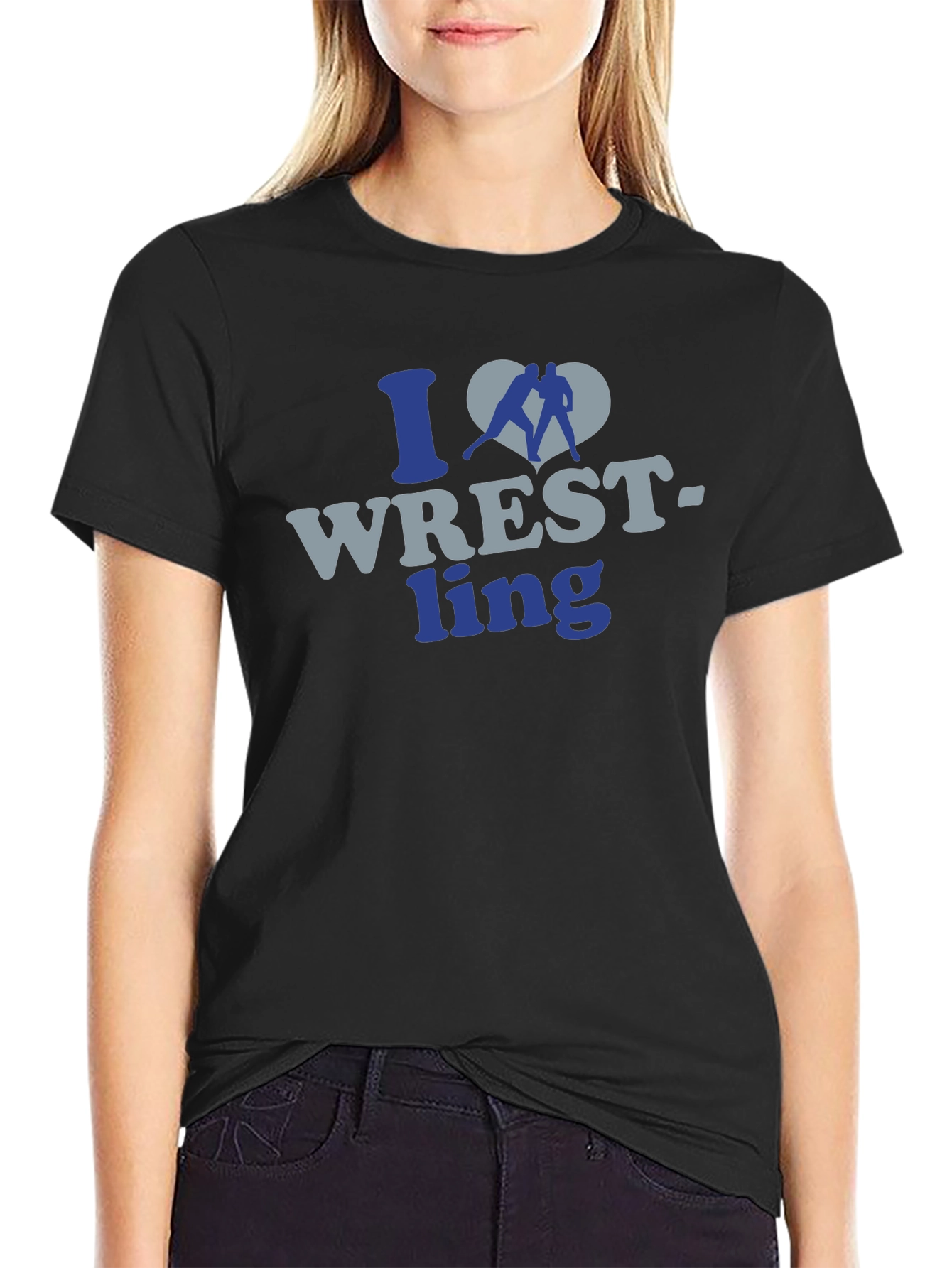 I Love Wrestling Graphic T-Shirt - Mens Black Tee