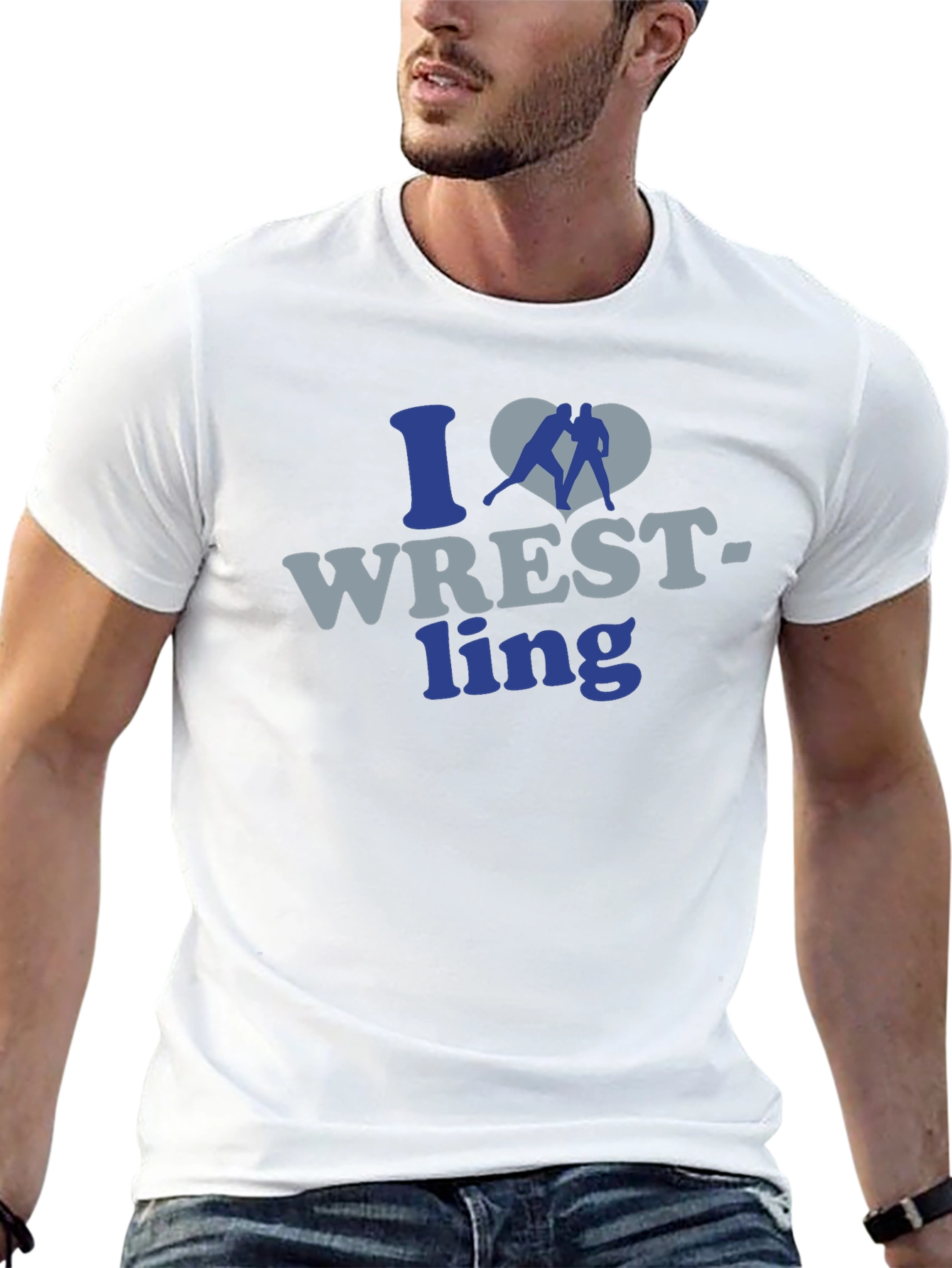 I Love Wrestling Graphic T-Shirt - Mens Black Tee