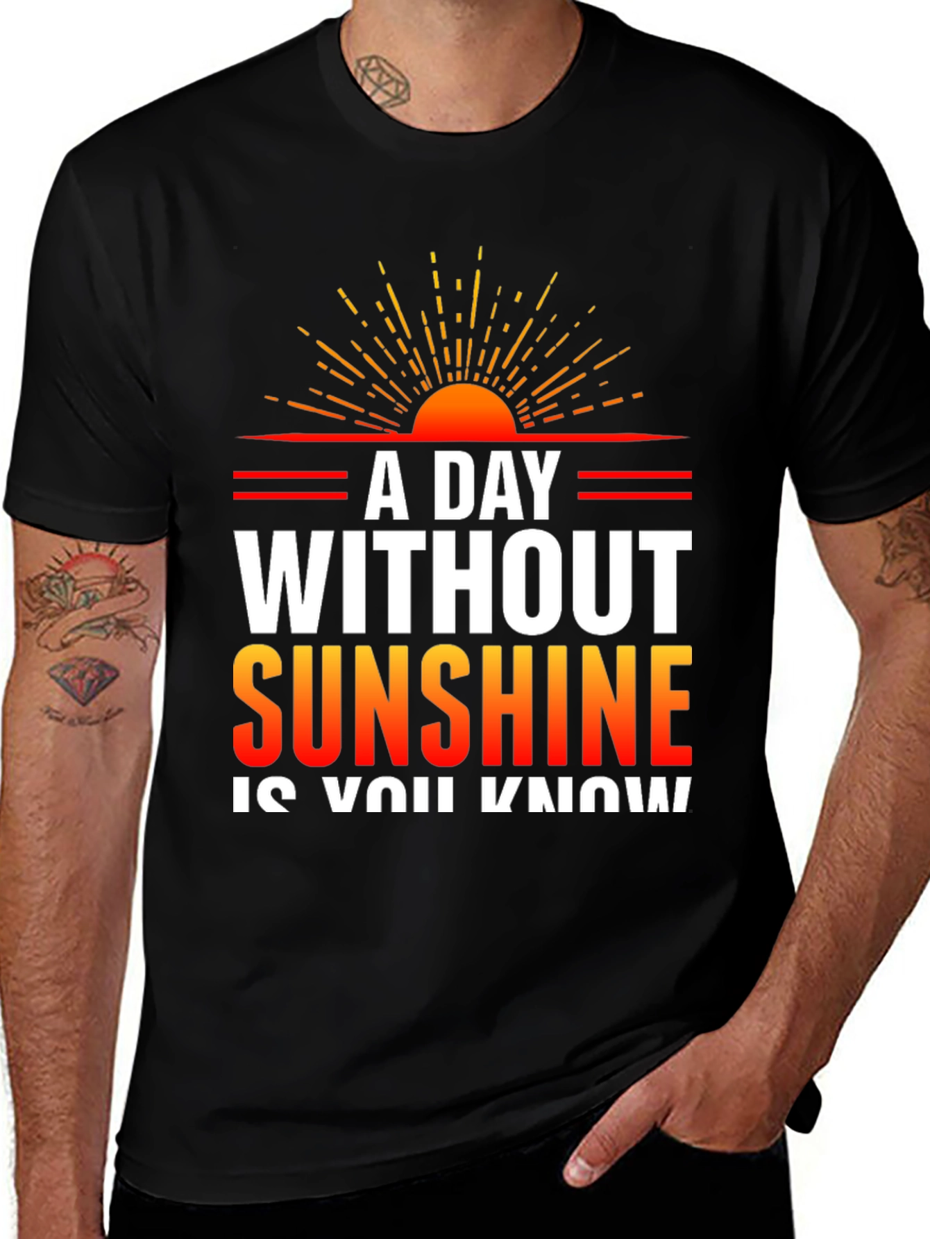 Sunshine Graphic T-Shirt - Mens Black Tee