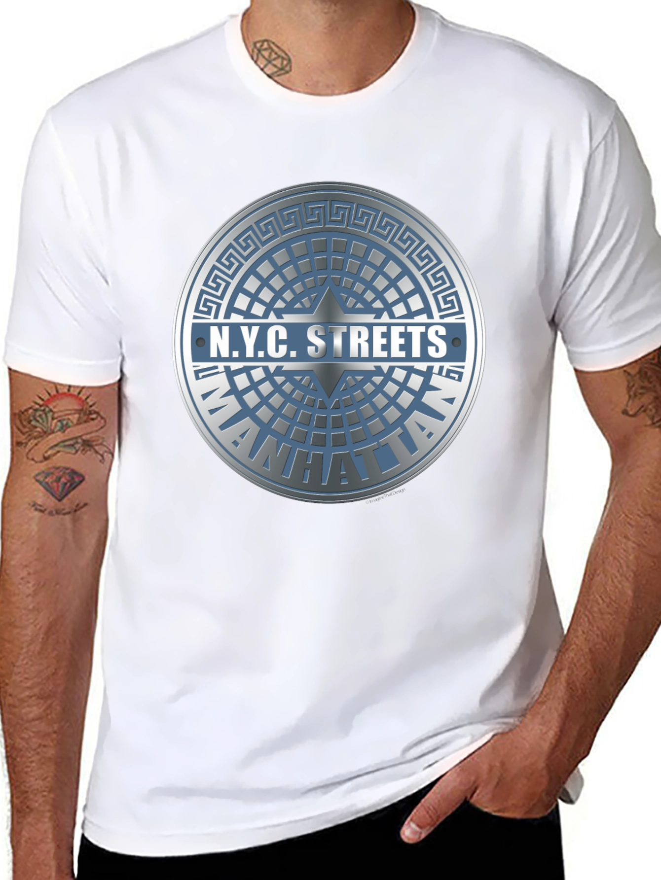 NYC Streets Manhattan T-Shirt - Black