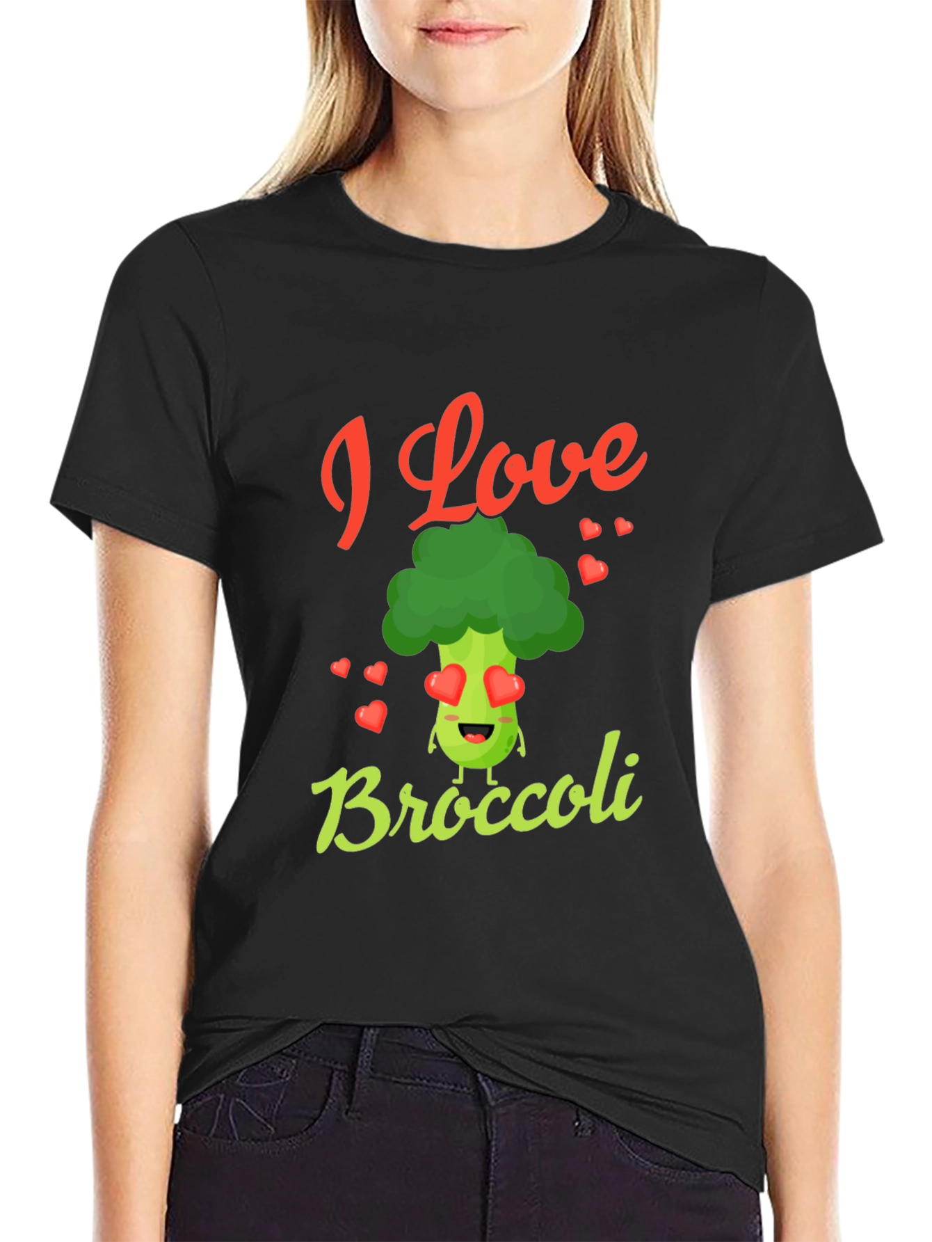 I Love Broccoli T-Shirt - Novelty Graphic Tee
