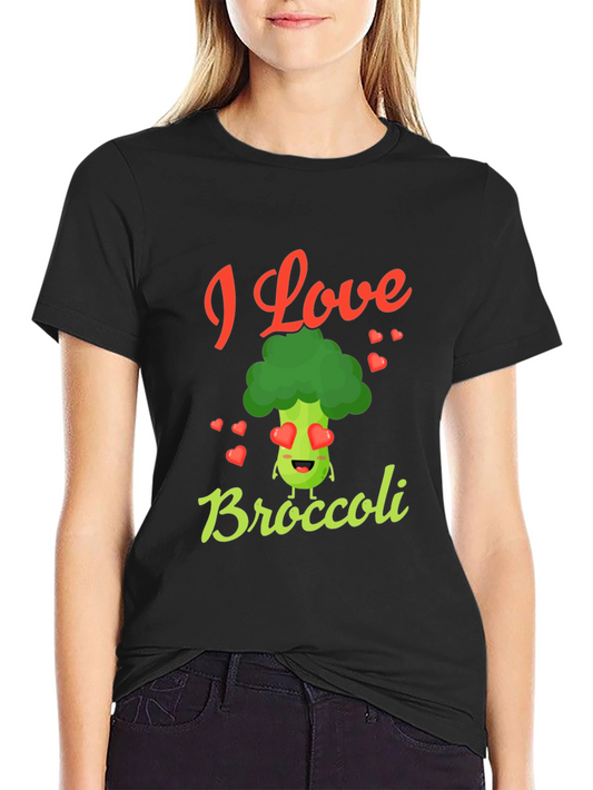 I Love Broccoli T-Shirt - Novelty Graphic Tee