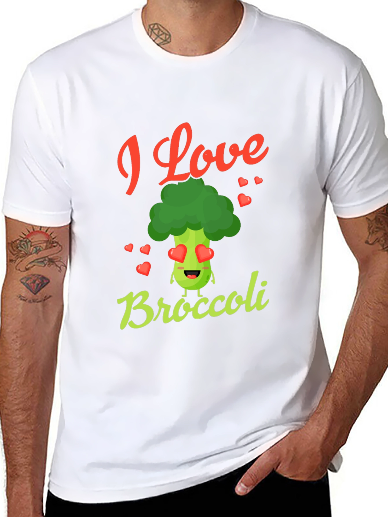 I Love Broccoli T-Shirt - Novelty Graphic Tee
