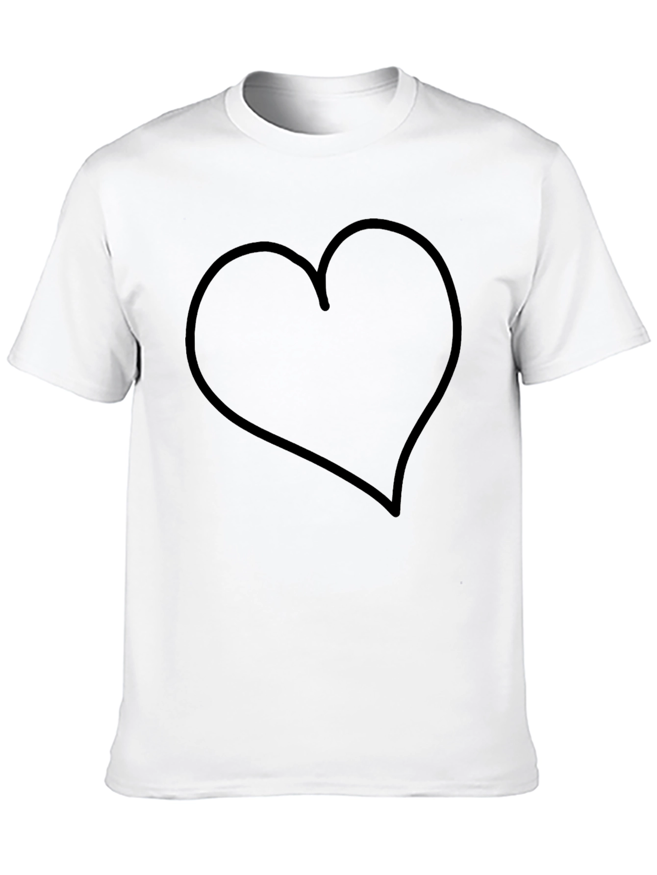 Black T-Shirt with Heart Outline