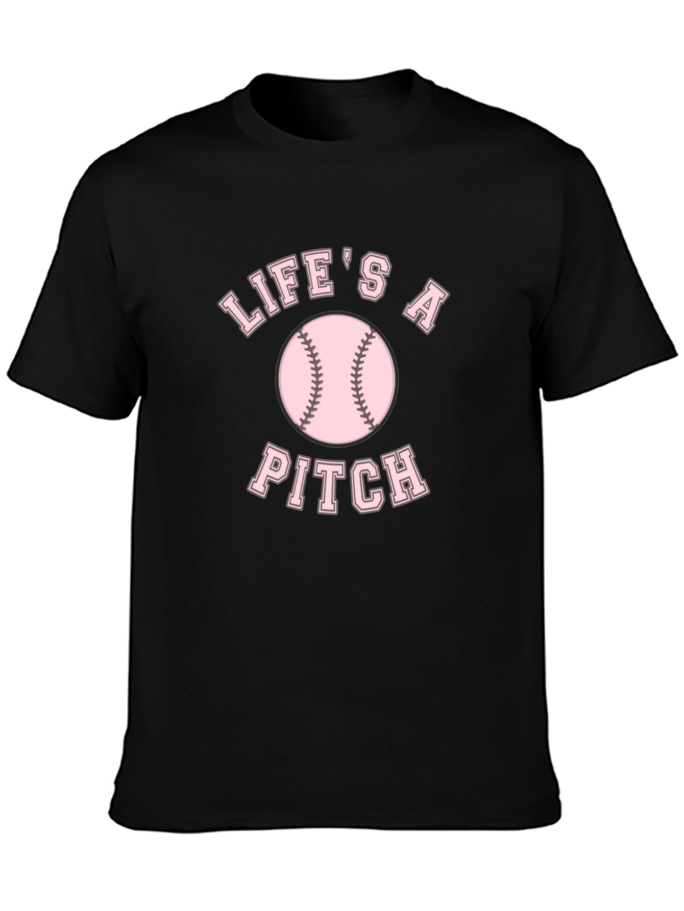 Lifes a Pitch Baseball Graphic T-Shirt