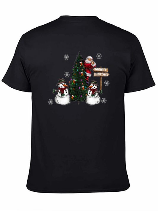 Festive Santa & Snowmen Christmas Tree T-Shirt