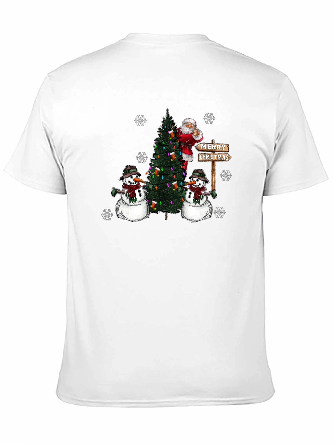 Festive Santa & Snowmen Christmas Tree T-Shirt