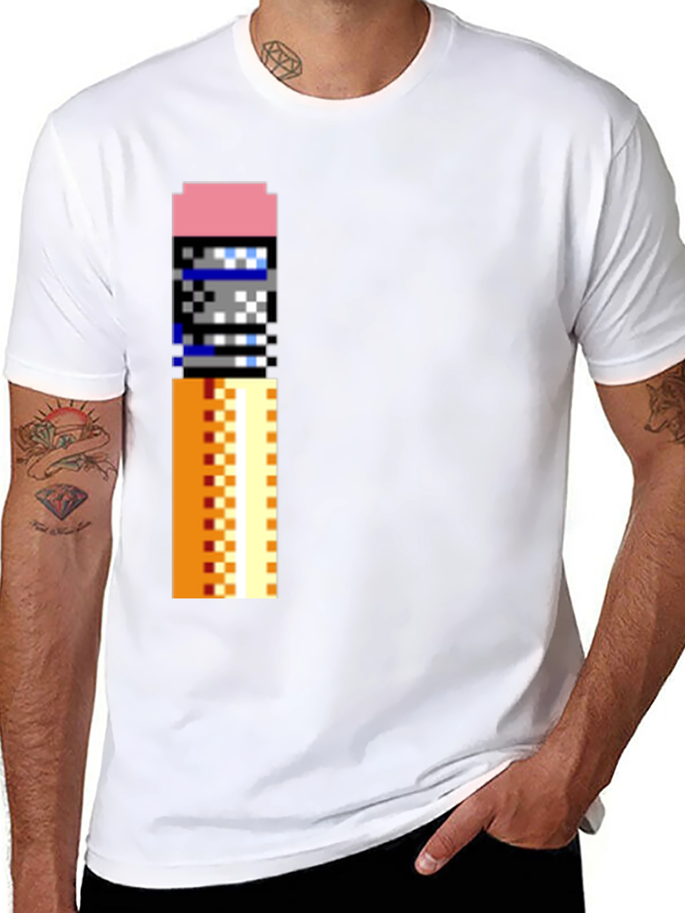 Pixel Art Pencil Graphic Tee