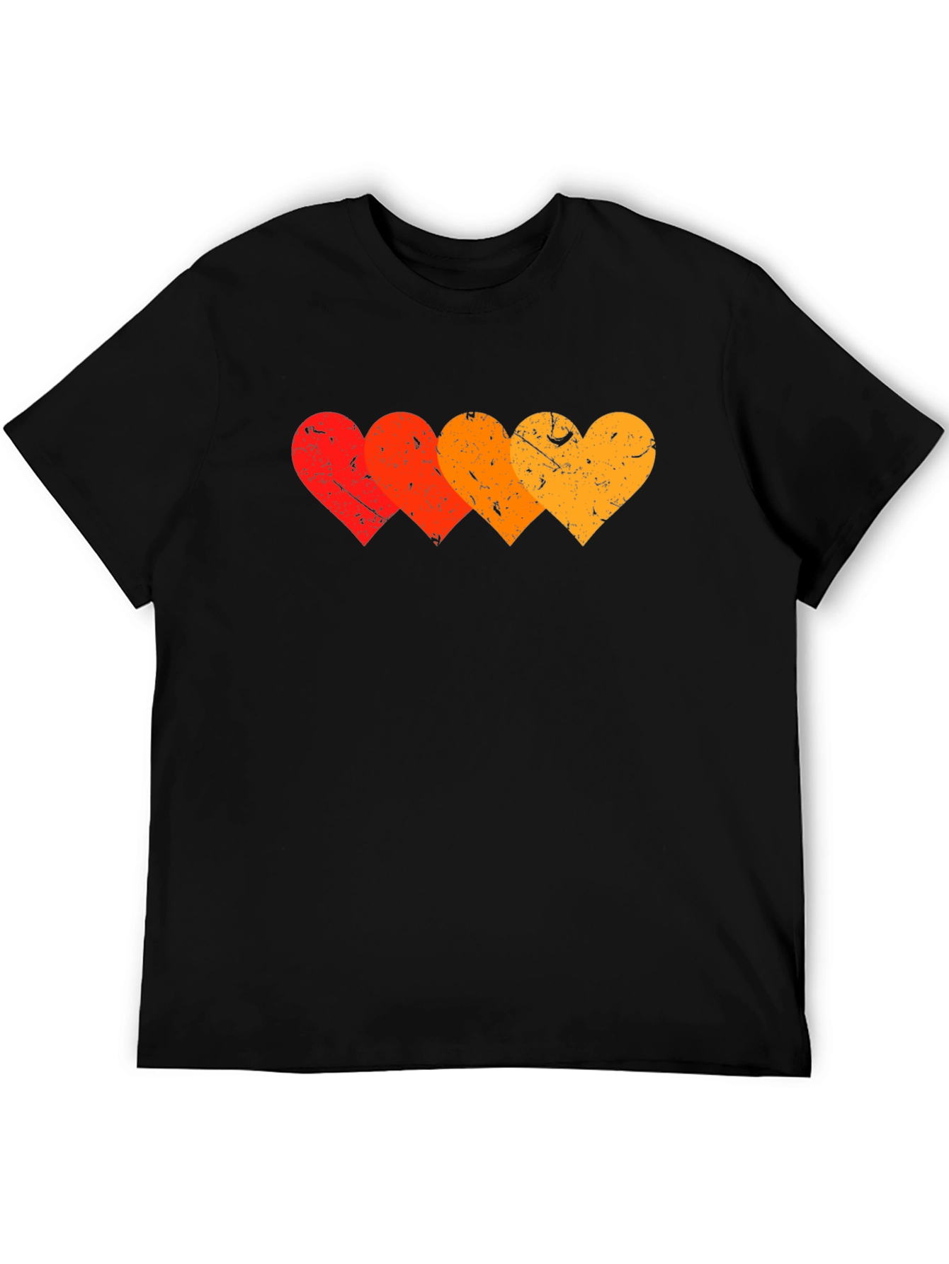 Retro Hearts Graphic T-Shirt - Stylish Black Tee