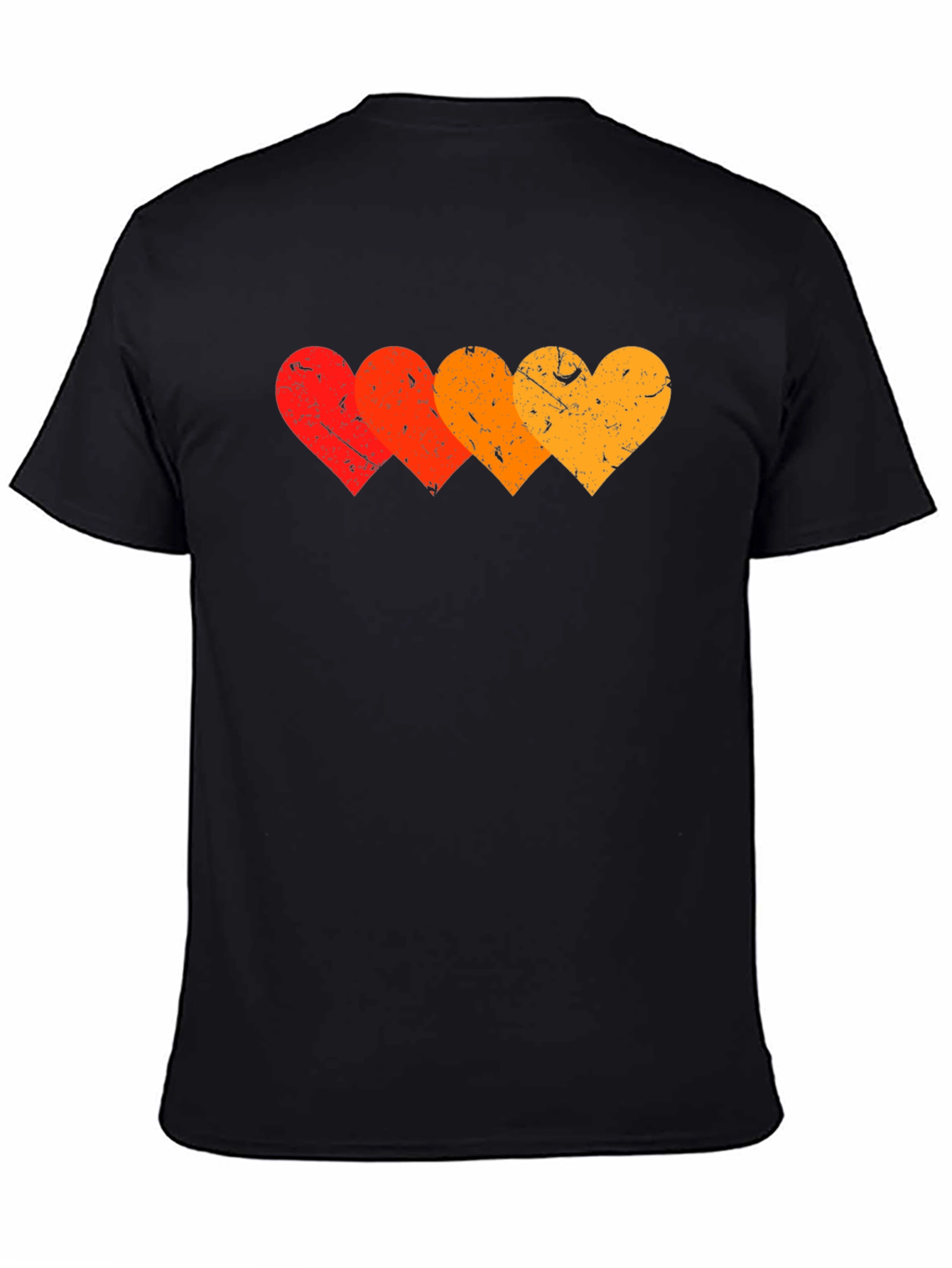 Retro Hearts Graphic T-Shirt - Stylish Black Tee