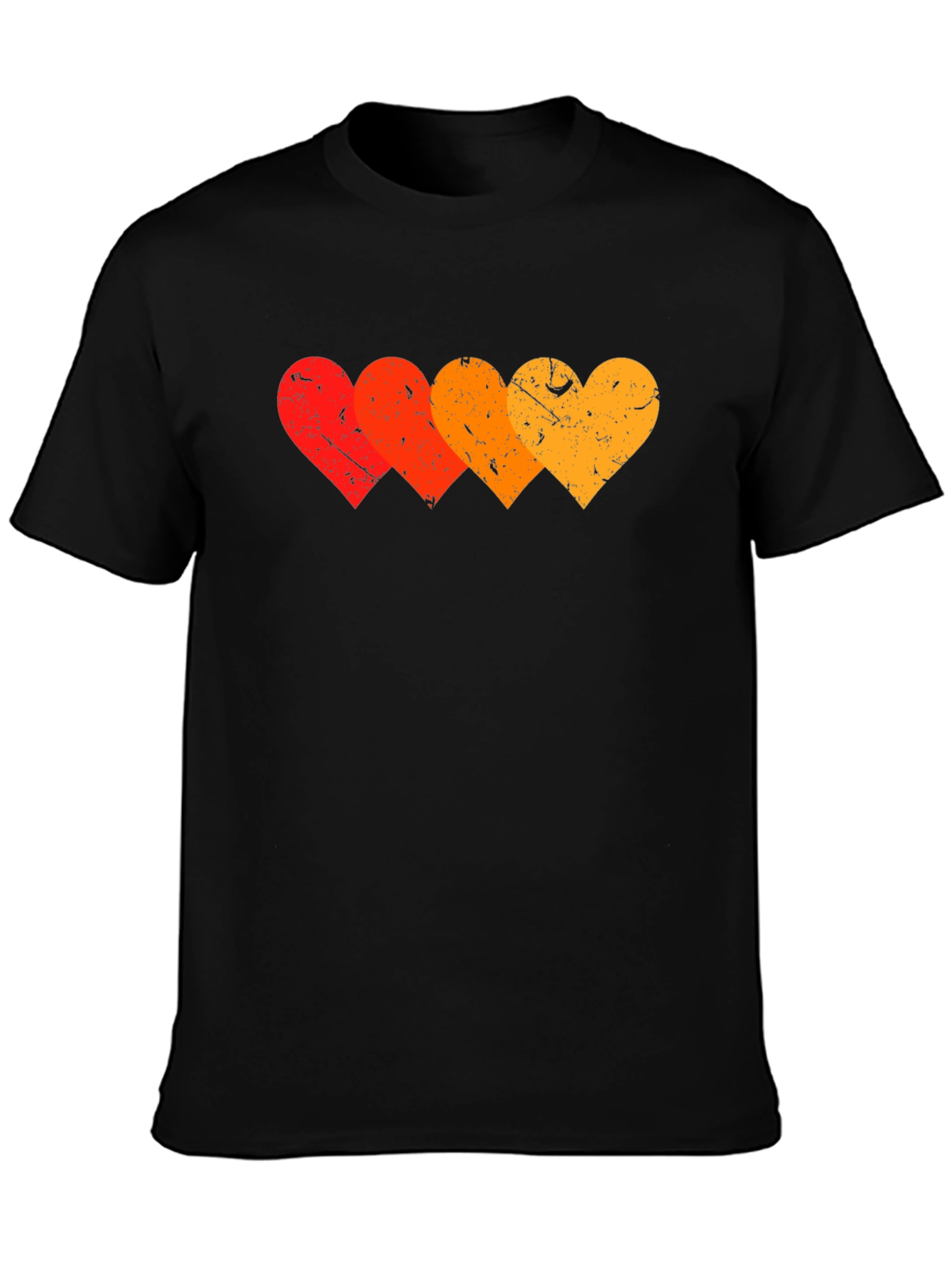 Retro Hearts Graphic T-Shirt - Stylish Black Tee
