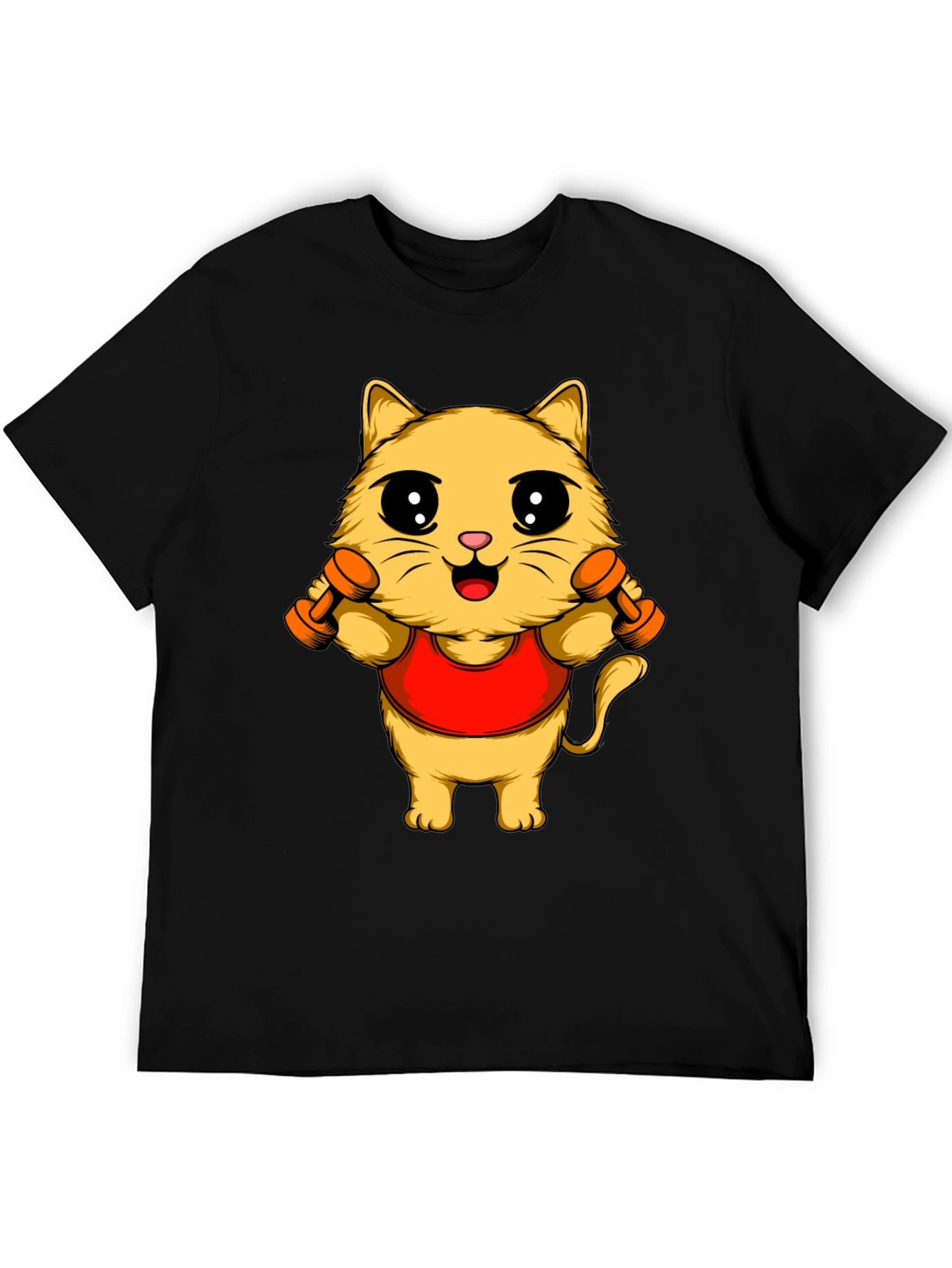 Funny Cat Gym T-Shirt - Workout Kitten Tee