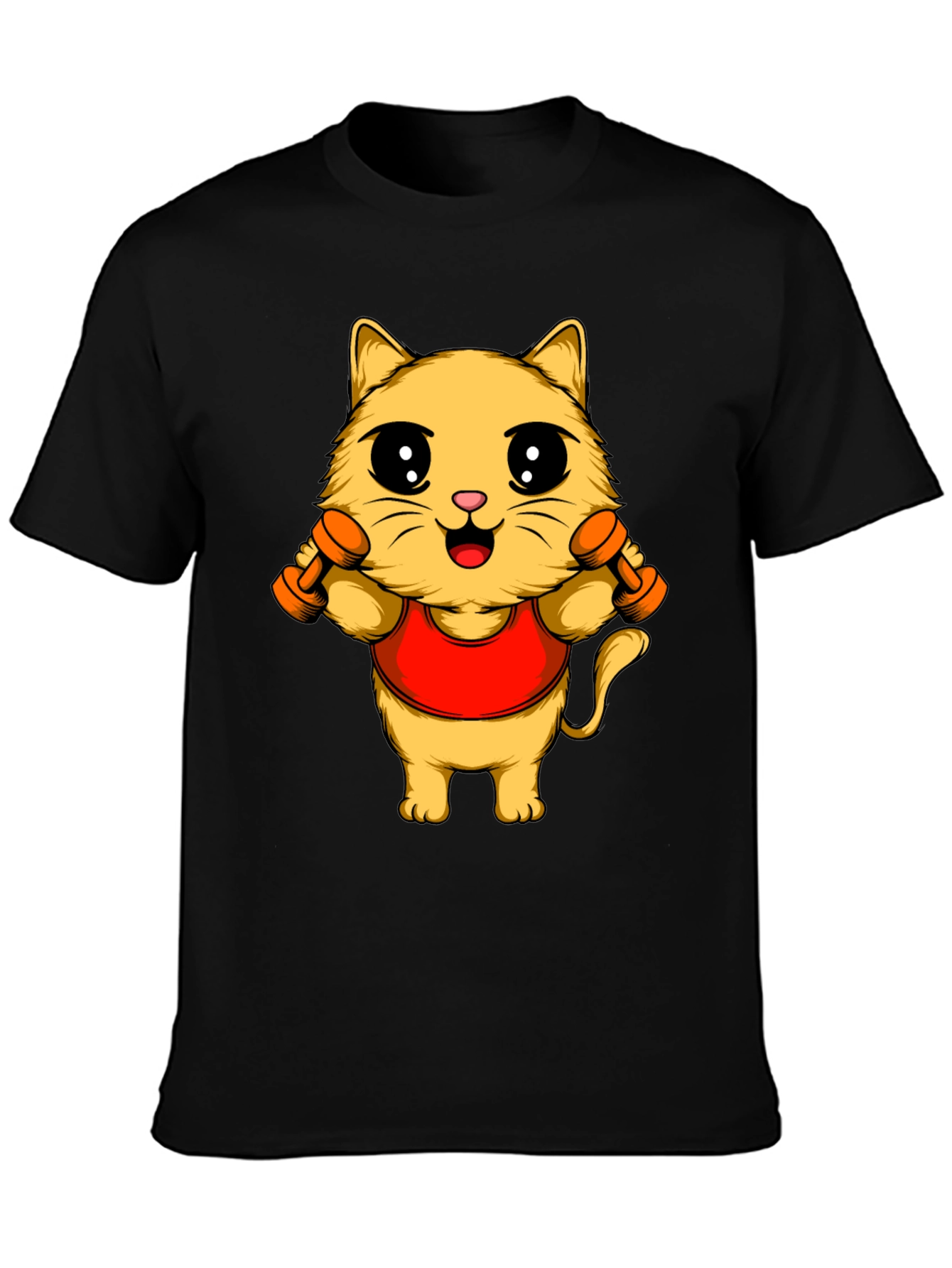 Funny Cat Gym T-Shirt - Workout Kitten Tee